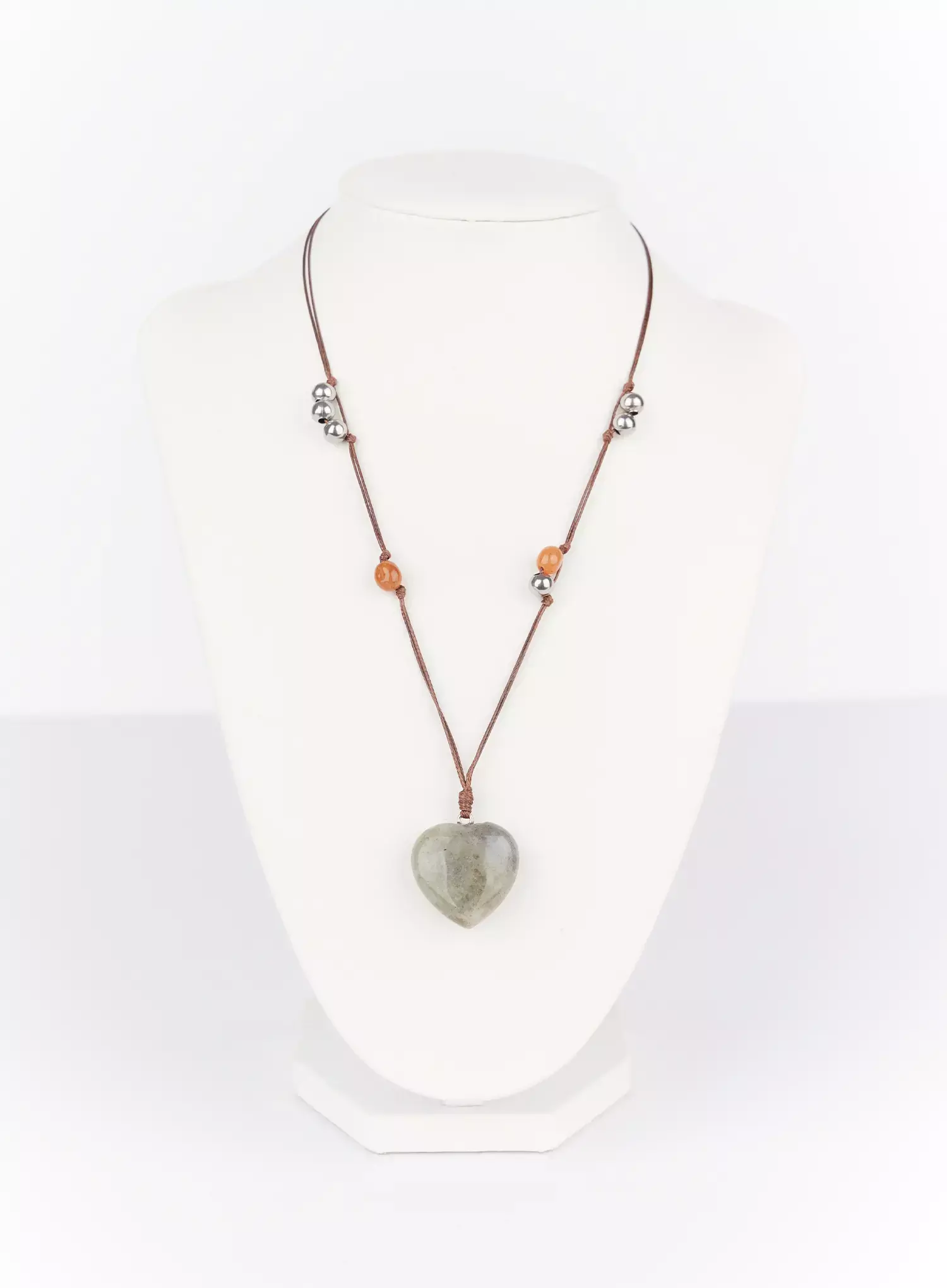 Heart Gemstone Pendant Necklace F516 - Image 11