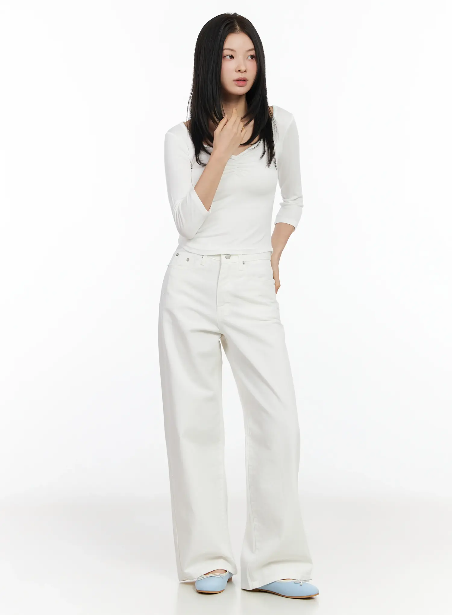 Heart Neck Long Sleeve Top IM524 - Image 8