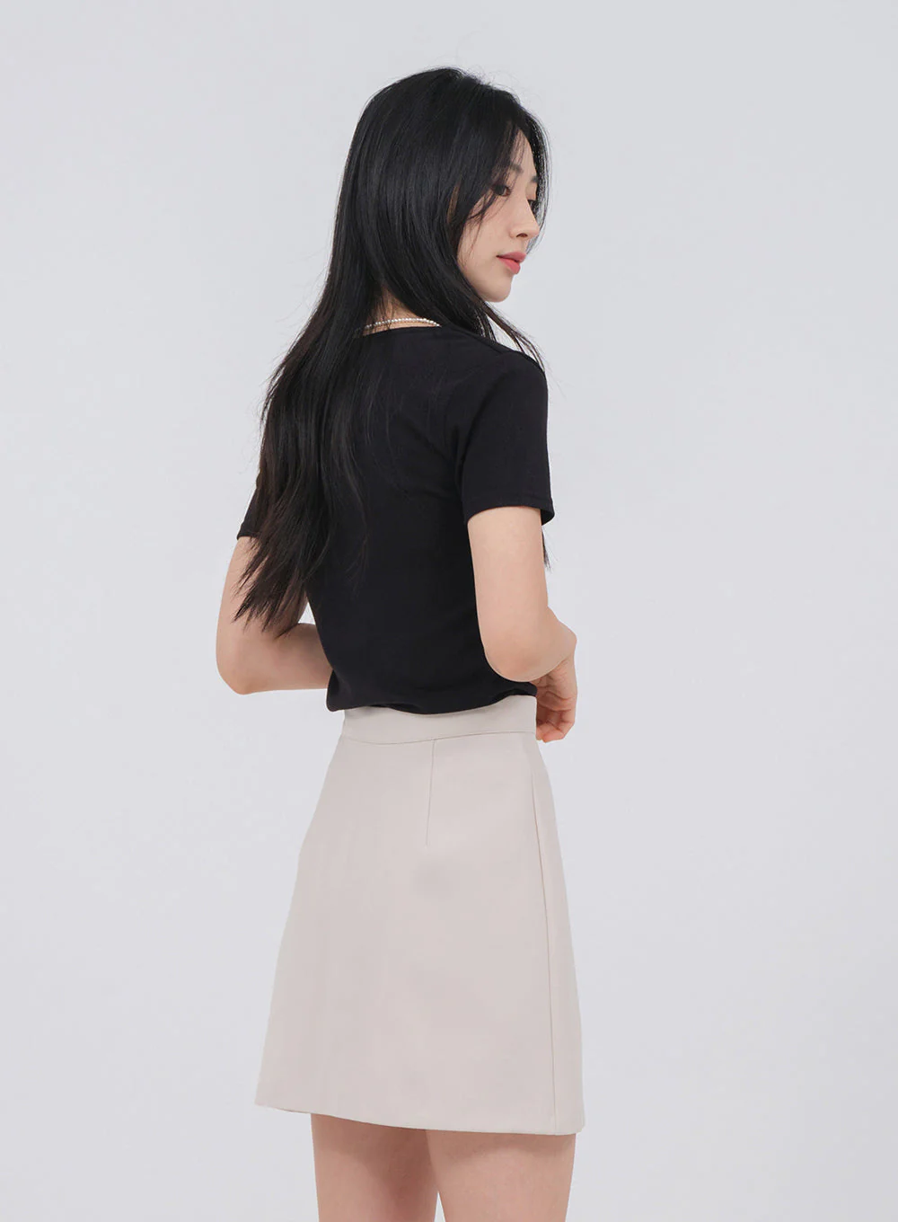 Heart Neck Short Sleeve T Shirt U1502 - Image 5