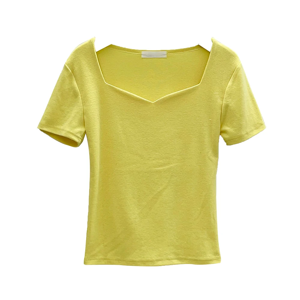 Heart Neck Short Sleeve T Shirt U1502 - Image 7