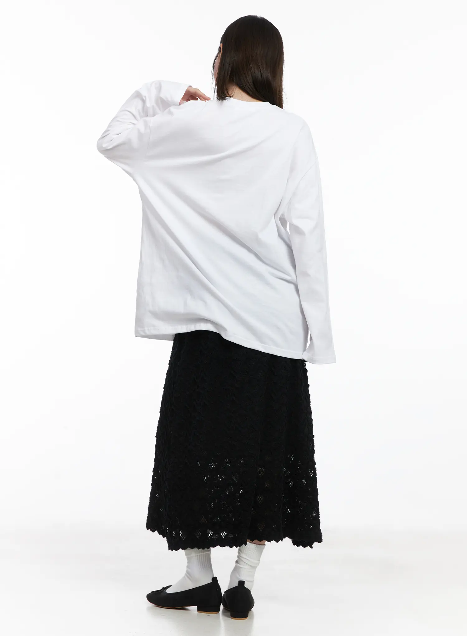 Heart Pattern Sheer Maxi Skirt CJ507 - Image 5