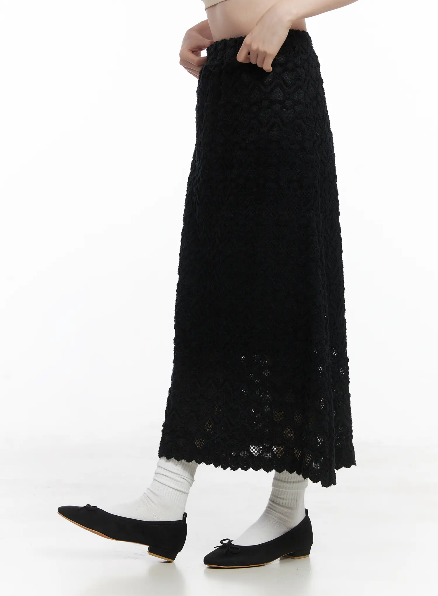 Heart Pattern Sheer Maxi Skirt CJ507 - Image 6
