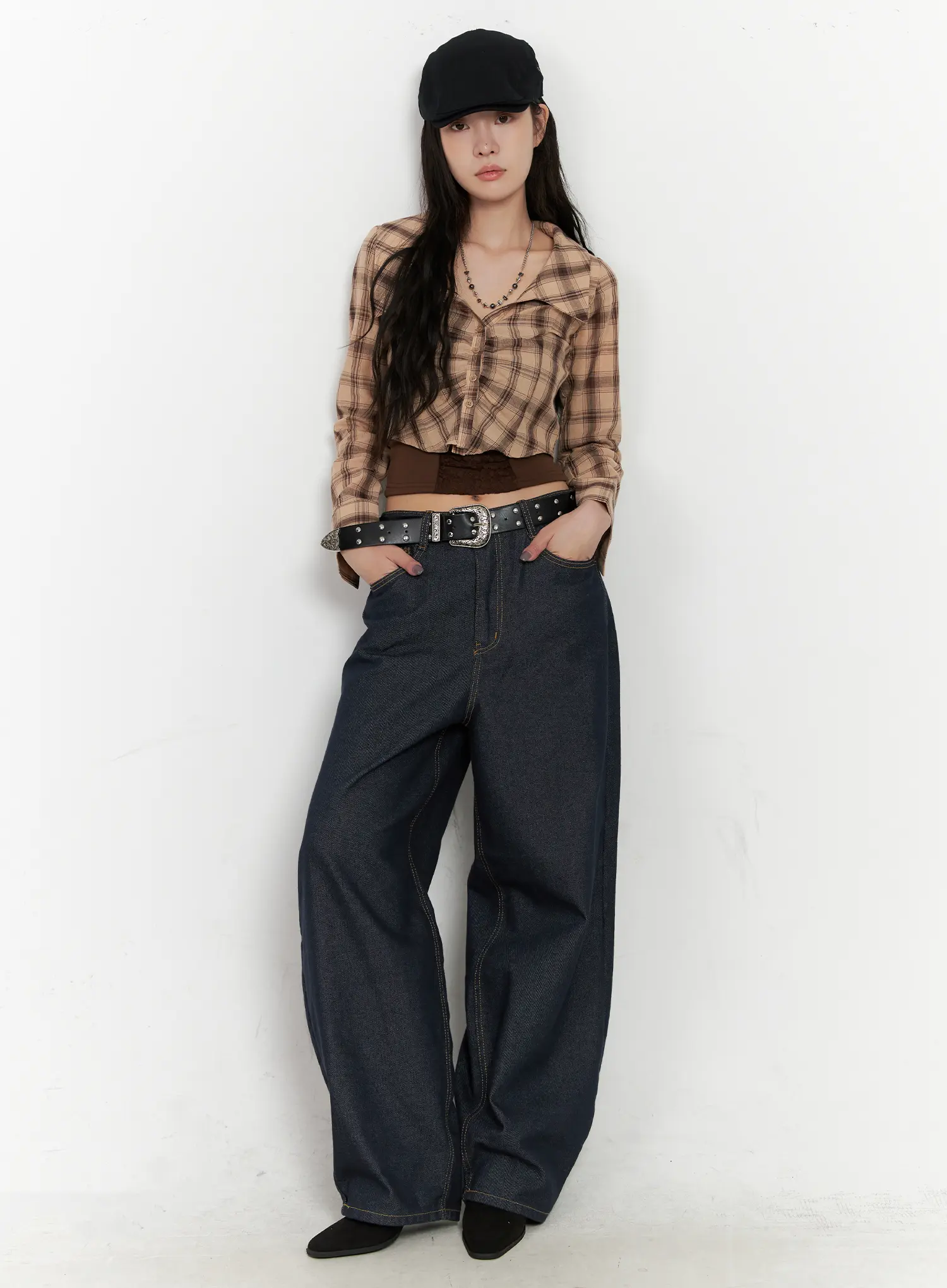 Heaven Wide-Leg Dark Washed Jeans CN513 - Image 8