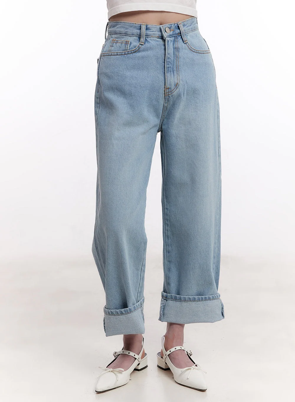 Helen Cuffed Straight-Fit Jeans CM526 - Image 2