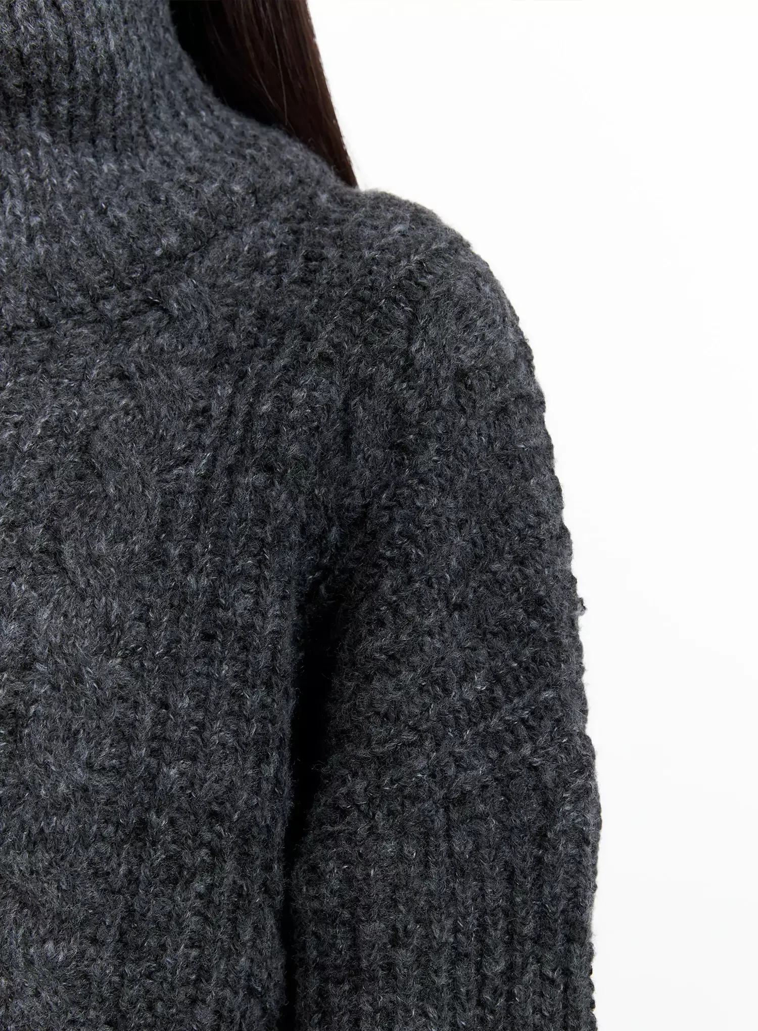 High Neck Chunky Zip Up Sweater IG527 - Image 4
