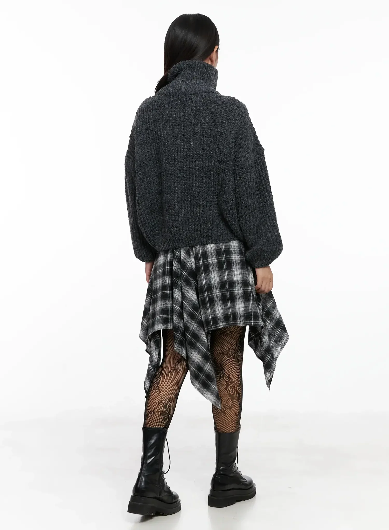 High Neck Chunky Zip Up Sweater IG527 - Image 9