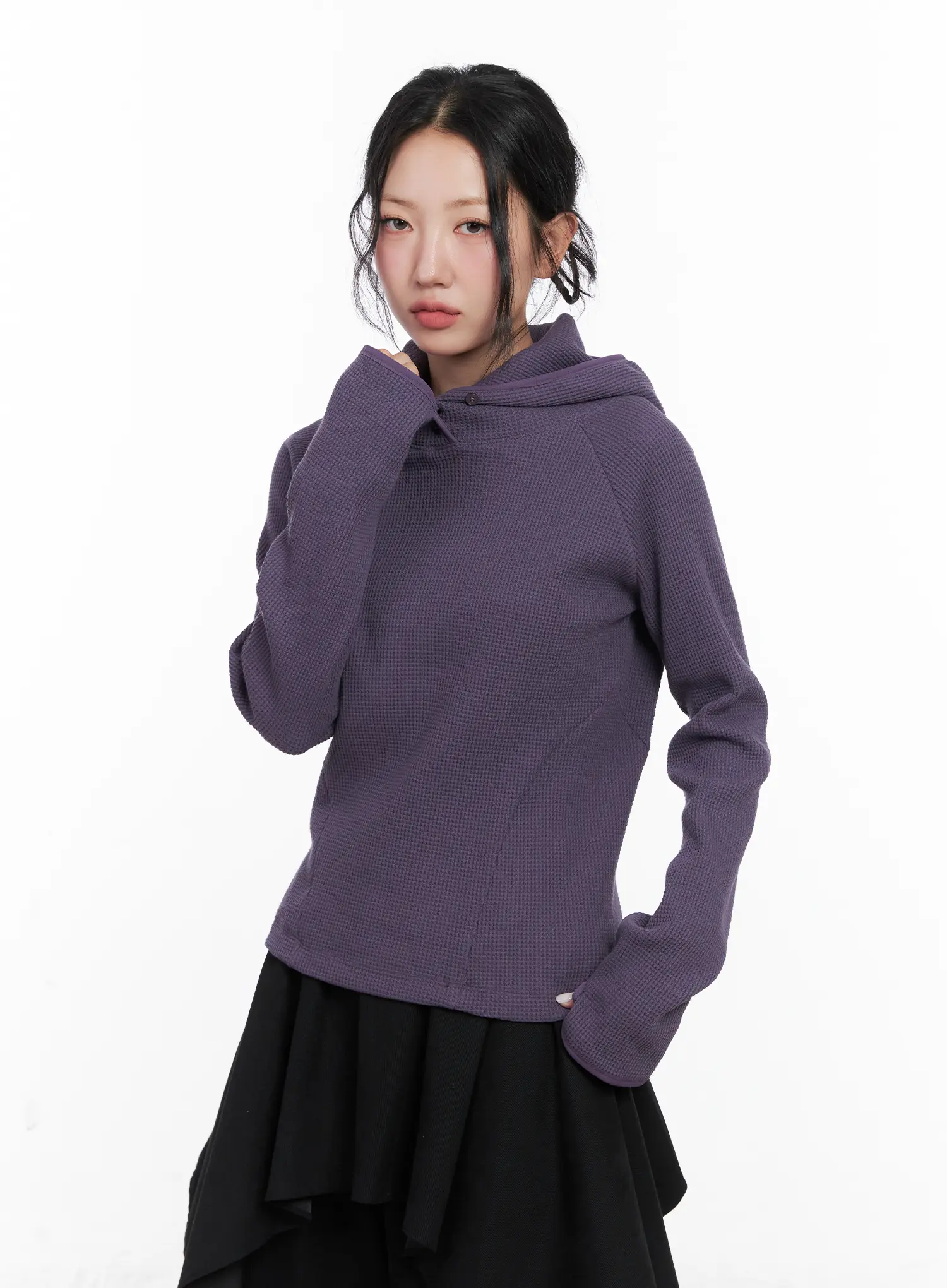 High Neck Layered Hoodie CN514 - Image 5
