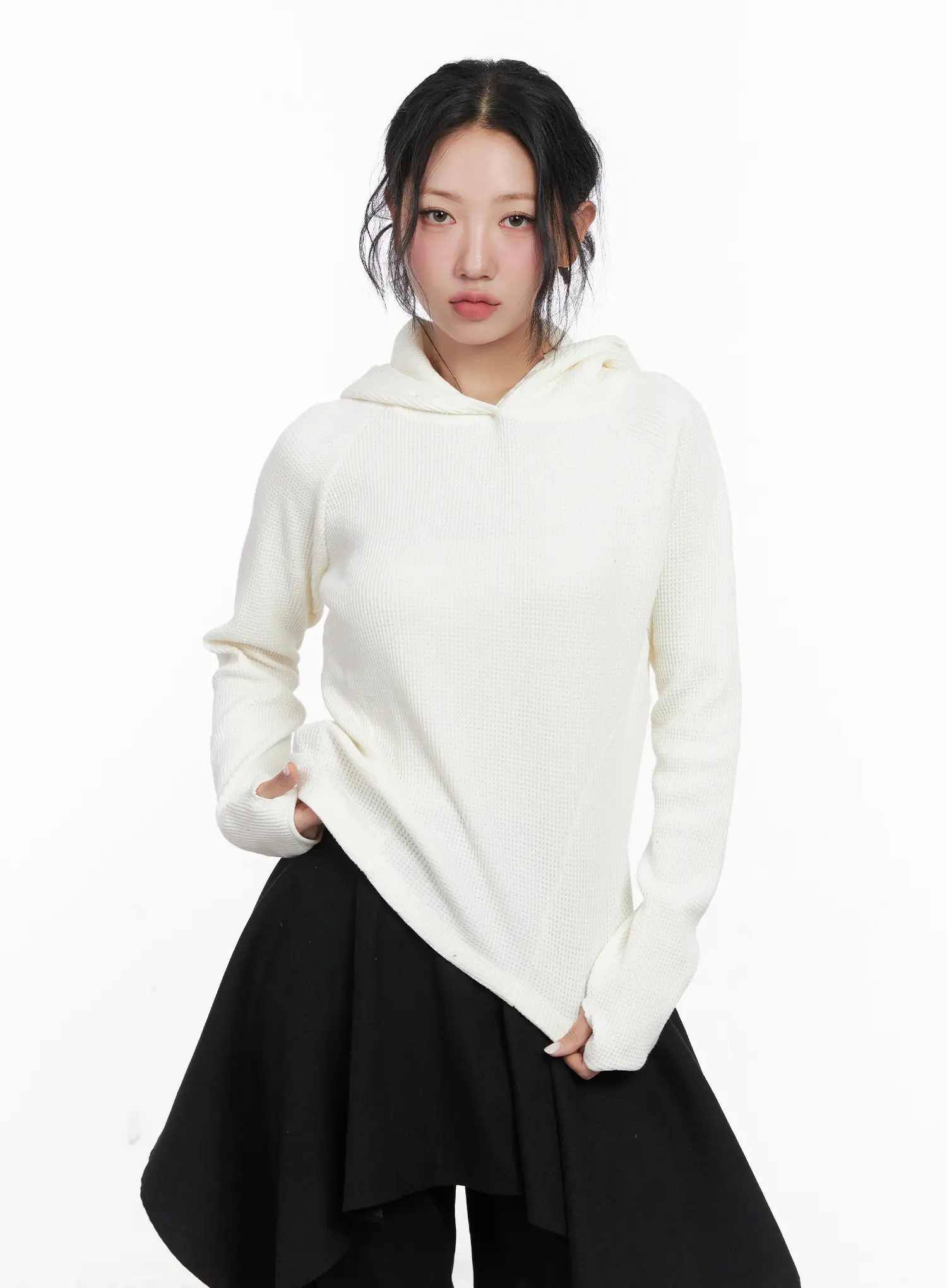 High Neck Layered Hoodie CN514 - Image 8