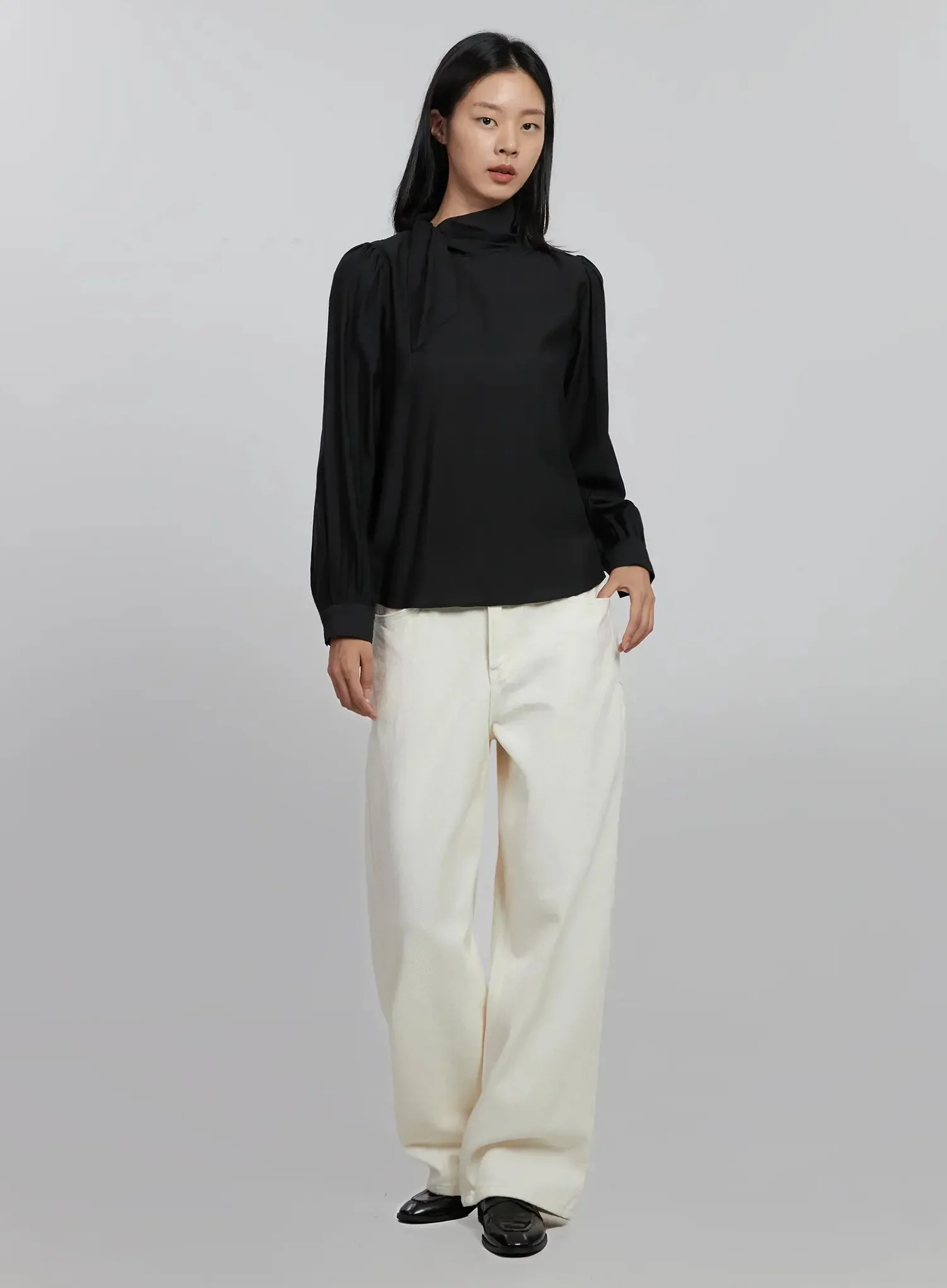 High Neck Tie Blouse ID504 - Image 12
