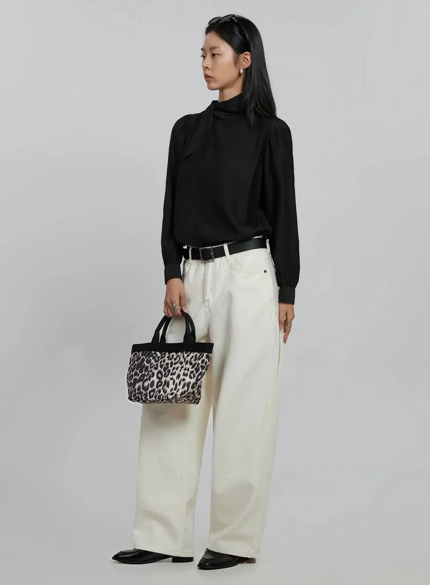 High Neck Tie Blouse ID504 - Image 13