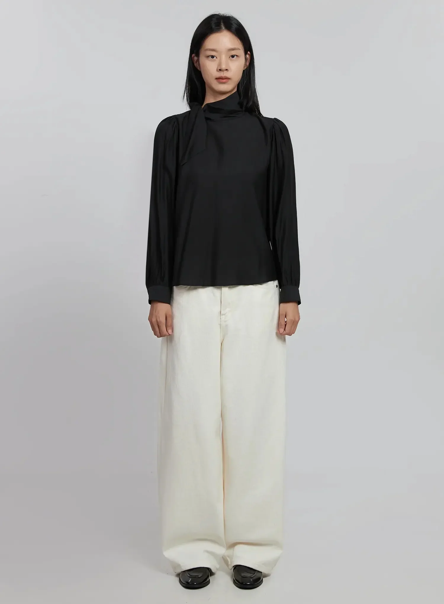 High Neck Tie Blouse ID504 - Image 8
