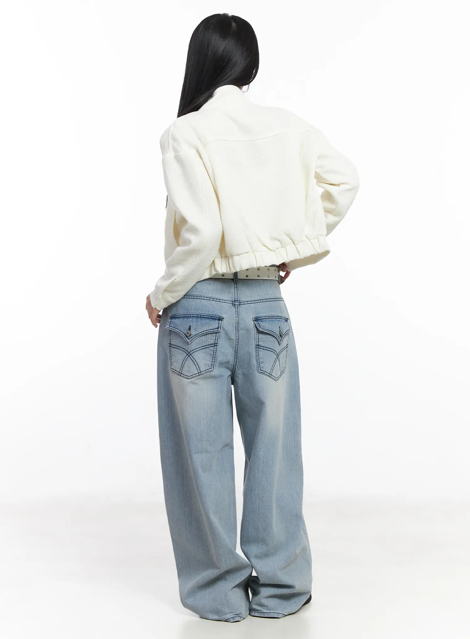 High Neck Tweed Jacket CF503 - Image 6