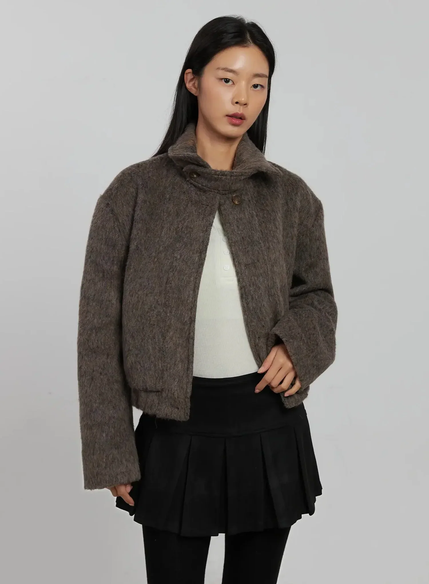 High Neck Zip Up Jacket IJ509 - Image 2