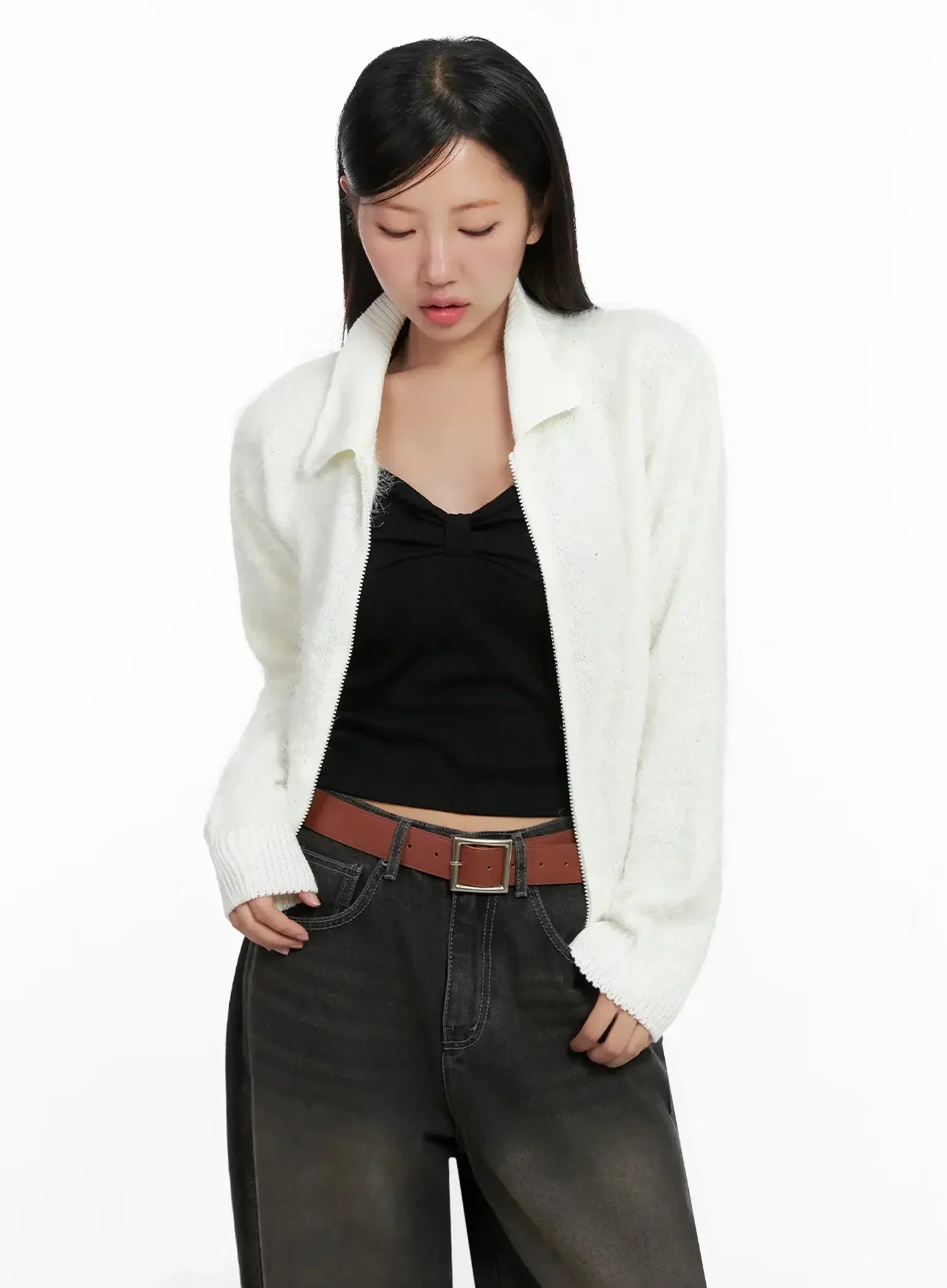 High Neck Zip Up Sweater IG527 - Image 11