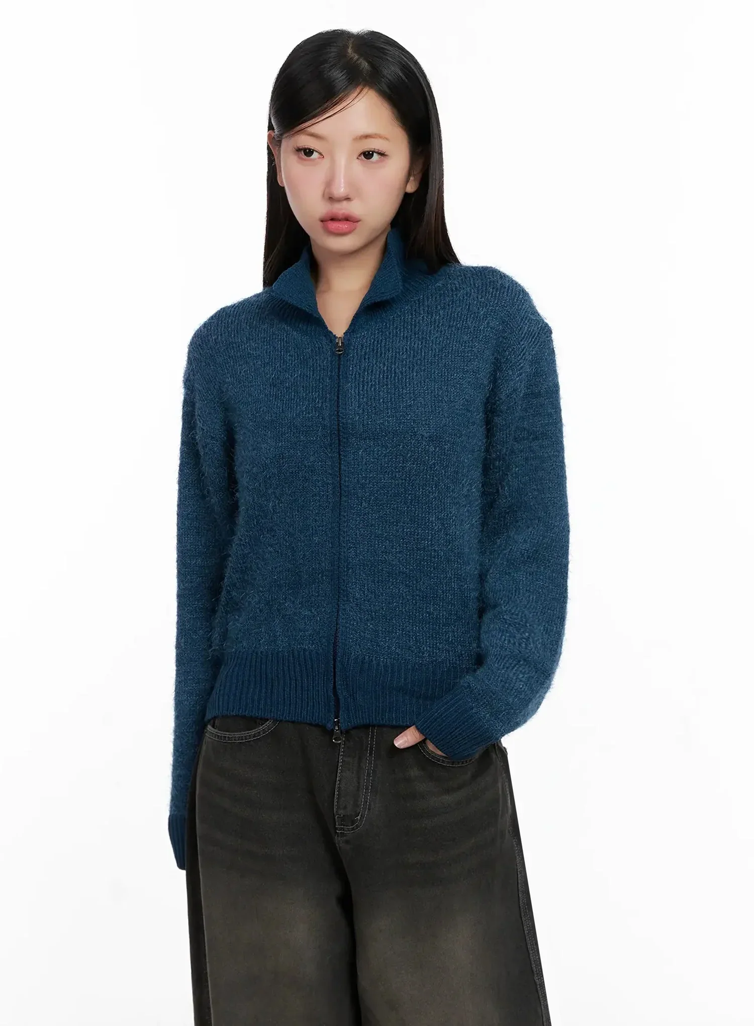 High Neck Zip Up Sweater IG527 - Image 12