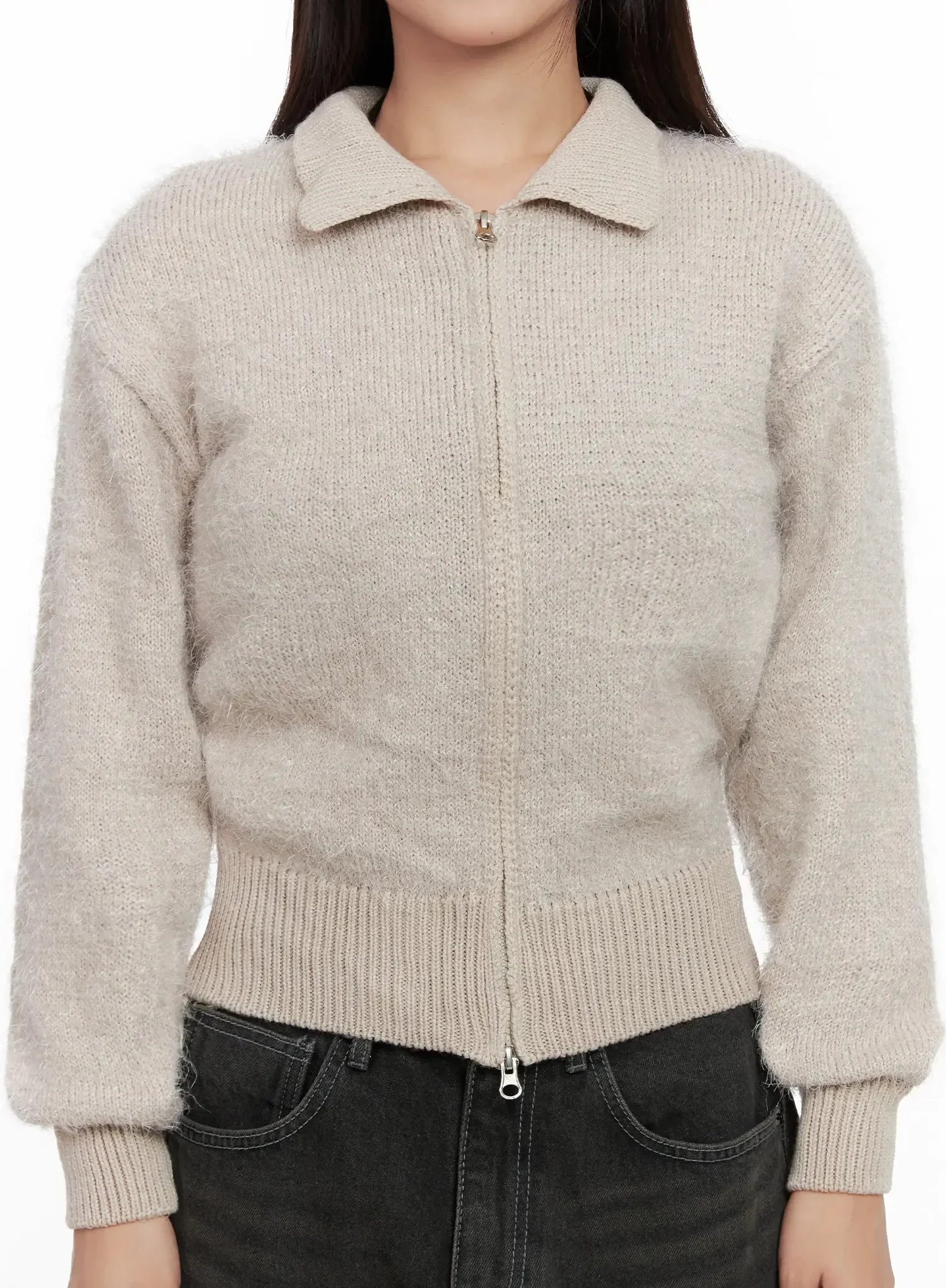 High Neck Zip Up Sweater IG527 - Image 3