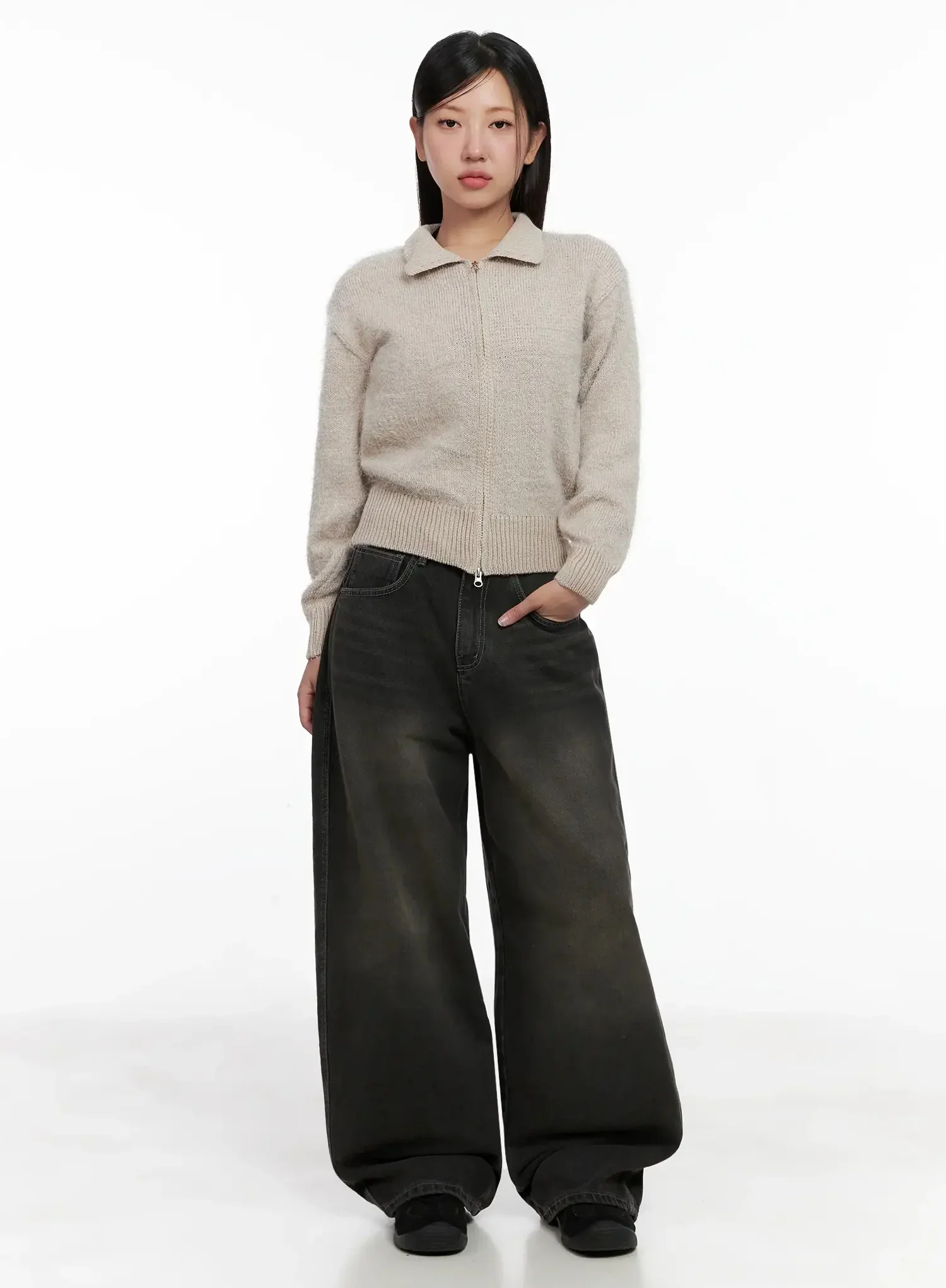 High Neck Zip Up Sweater IG527 - Image 7