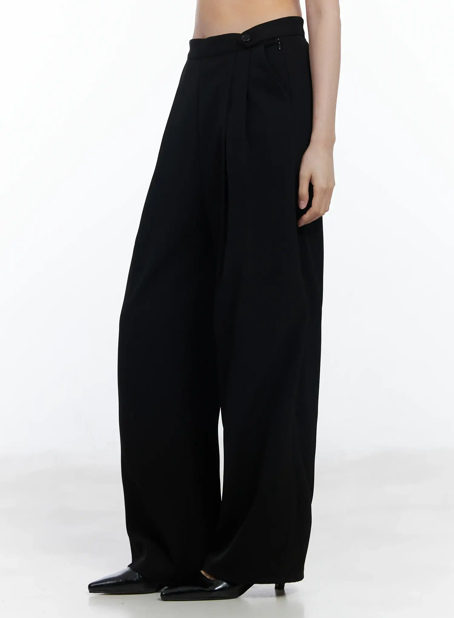 High-Waist Buttoned Wide Leg Trousers IF520 - Image 4