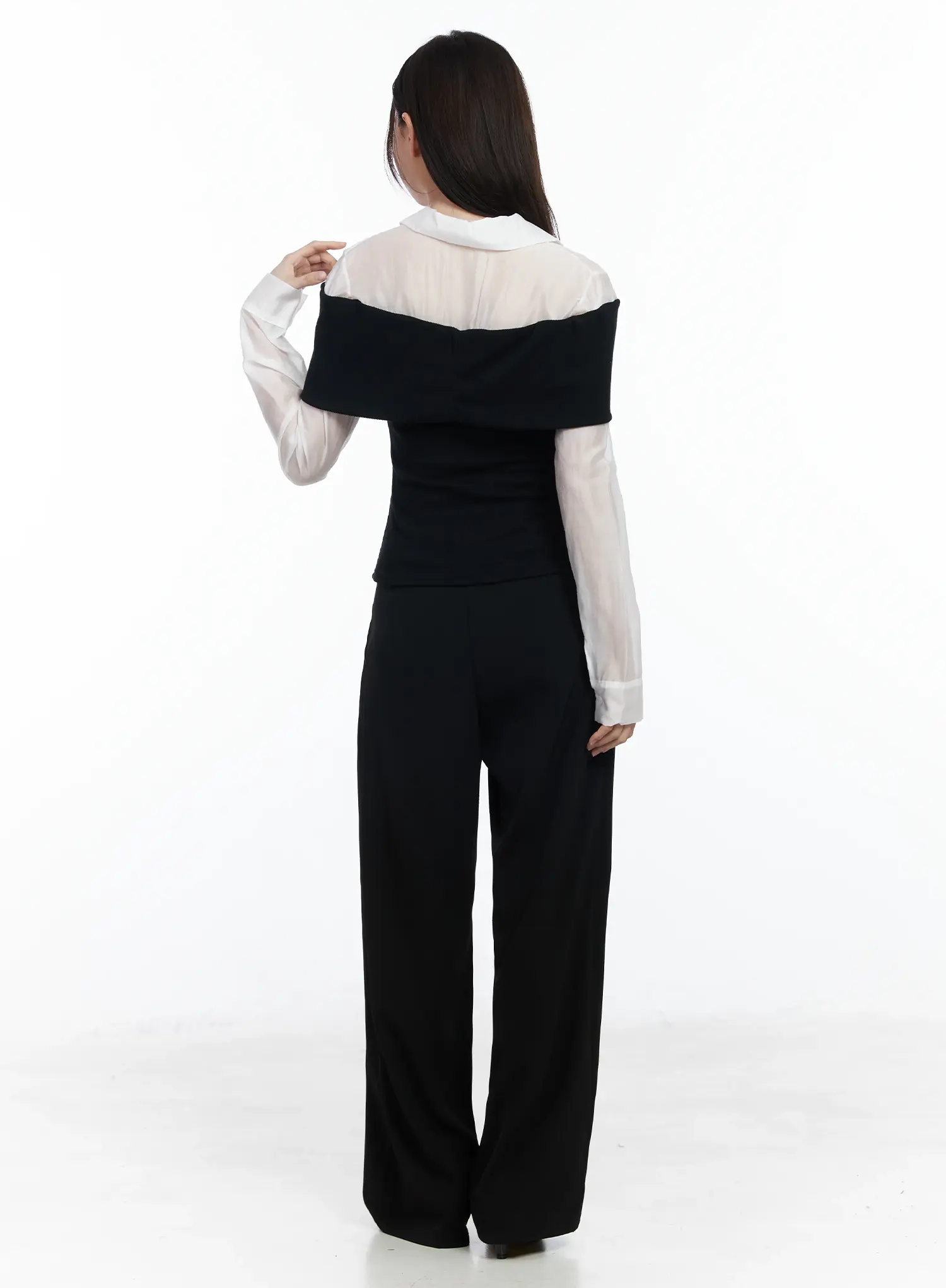 High-Waist Buttoned Wide Leg Trousers IF520 - Image 9