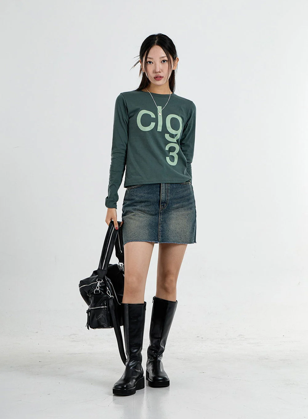 High Waist Denim Pencil Skirt CO11 - Image 7
