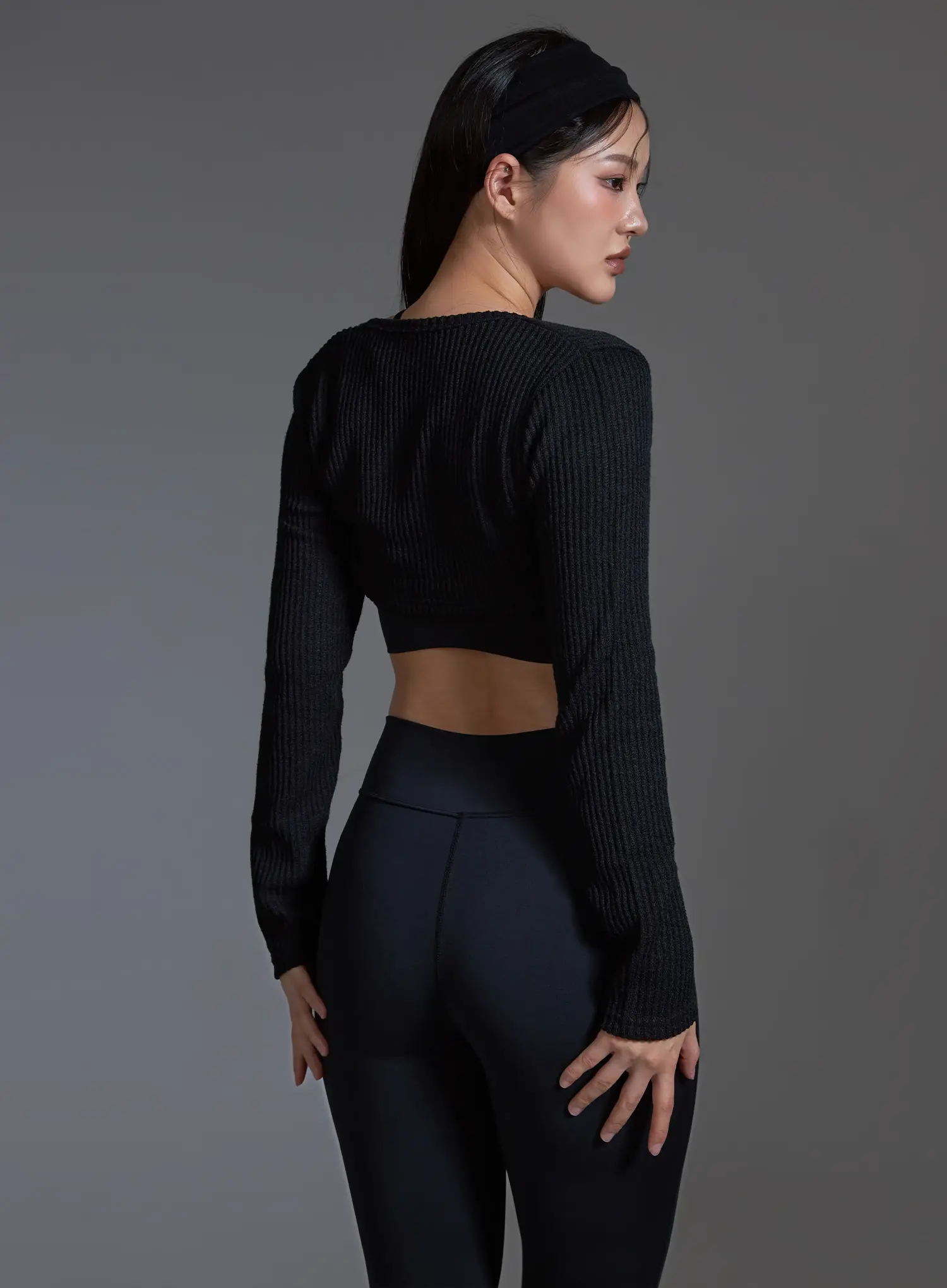 High-Waist Flared Leggings (Black) IO517 - Image 10