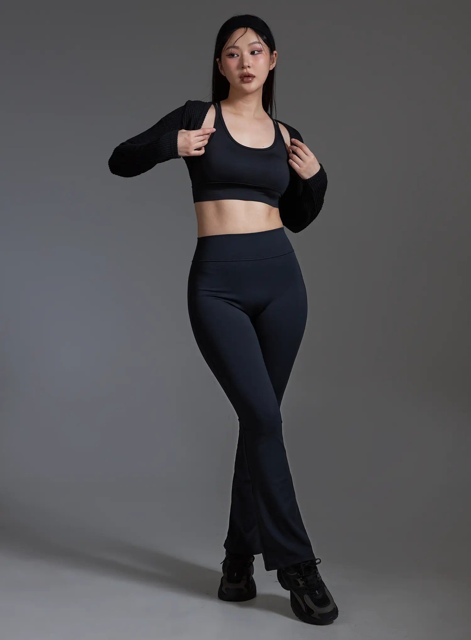 High-Waist Flared Leggings (Black) IO517 - Image 12
