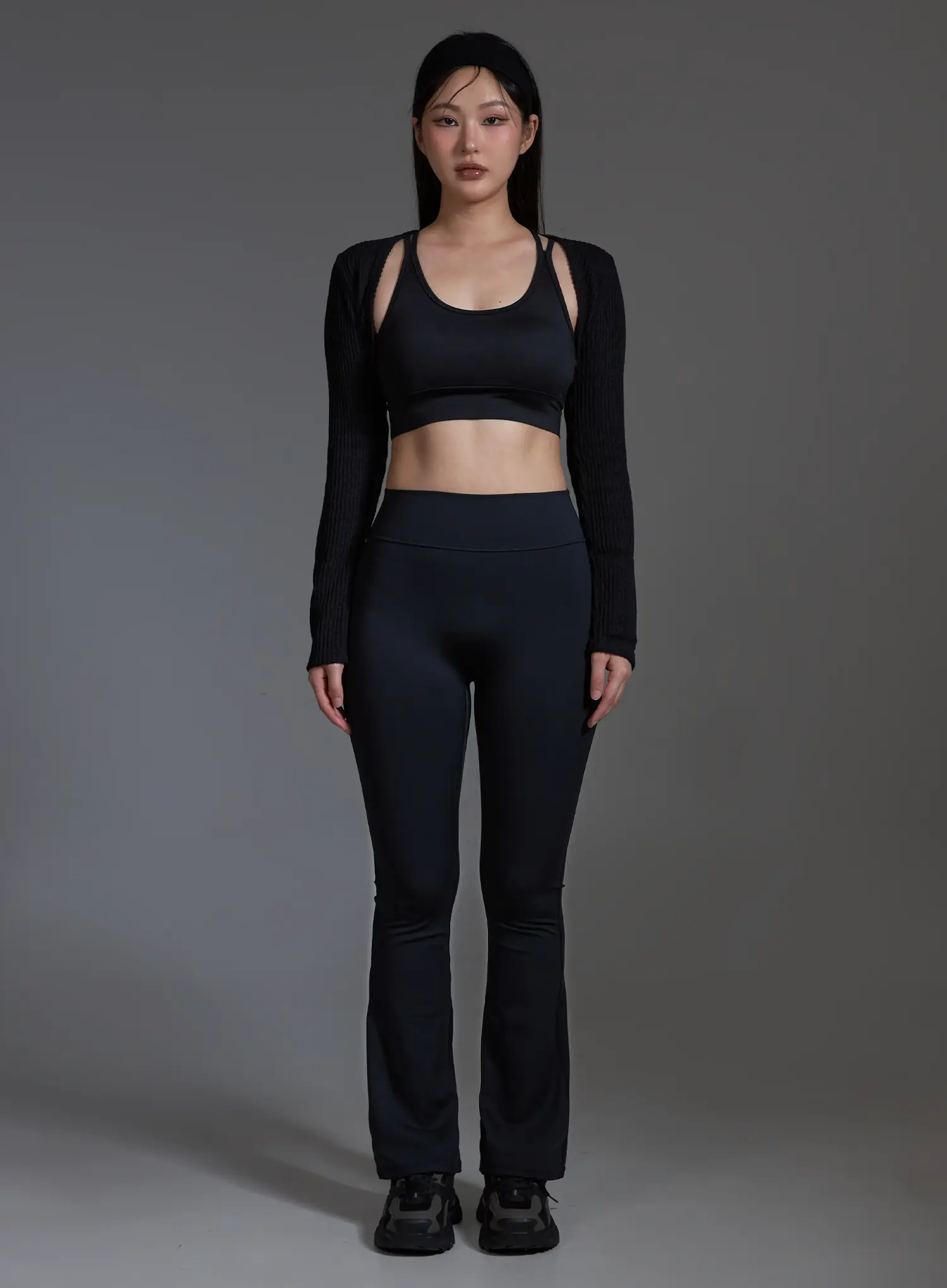 High-Waist Flared Leggings (Black) IO517 - Image 4