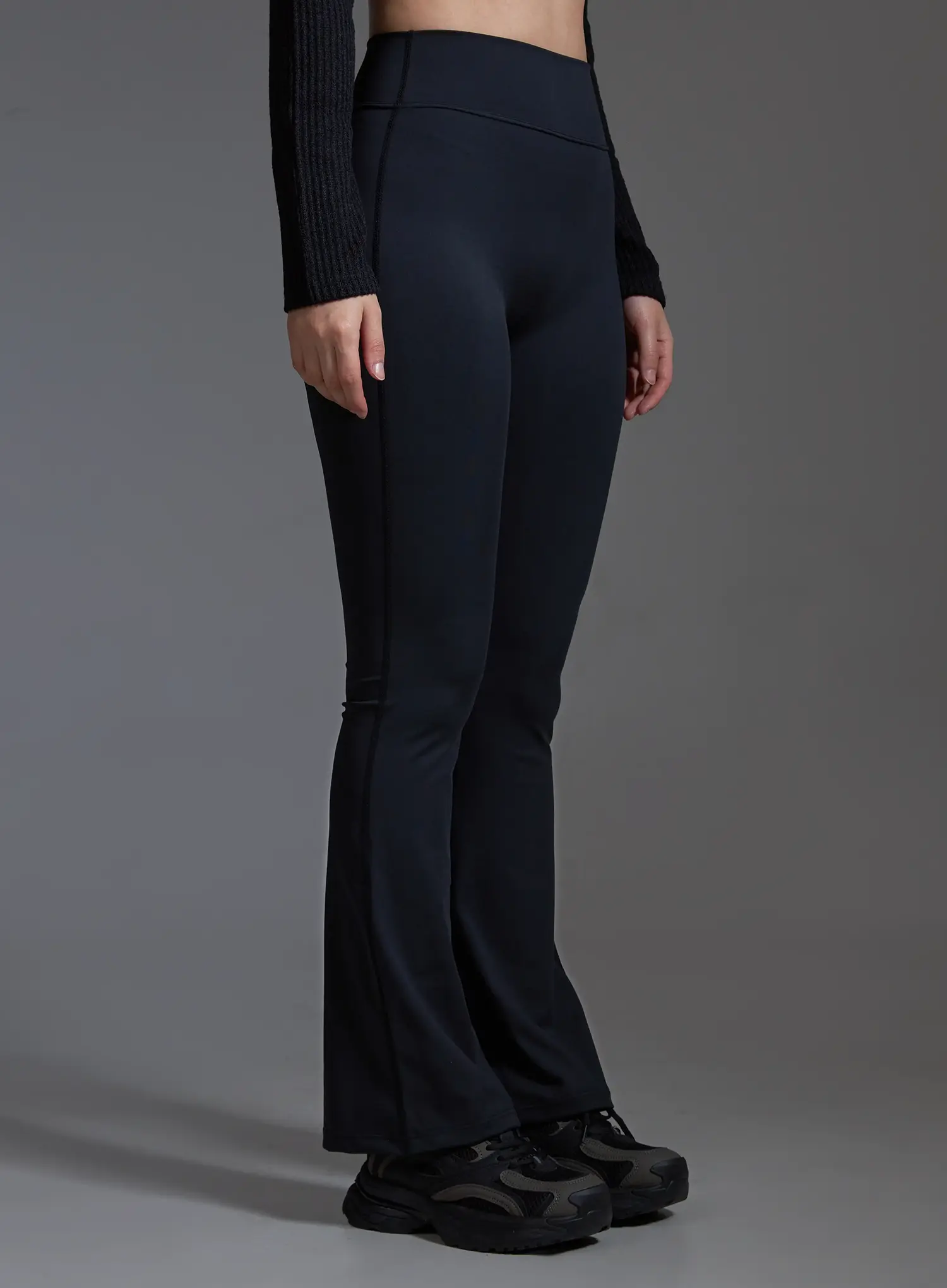 High-Waist Flared Leggings (Black) IO517 - Image 5