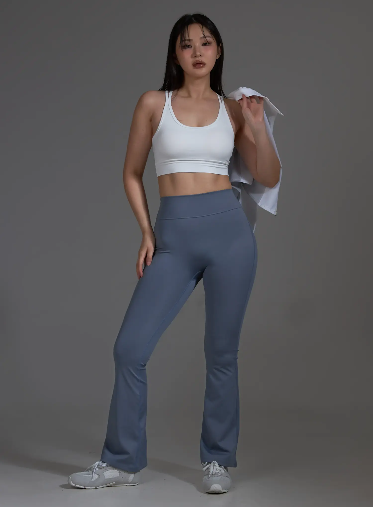 High-Waist Flared Leggings (Light Blue) IO517 - Image 10