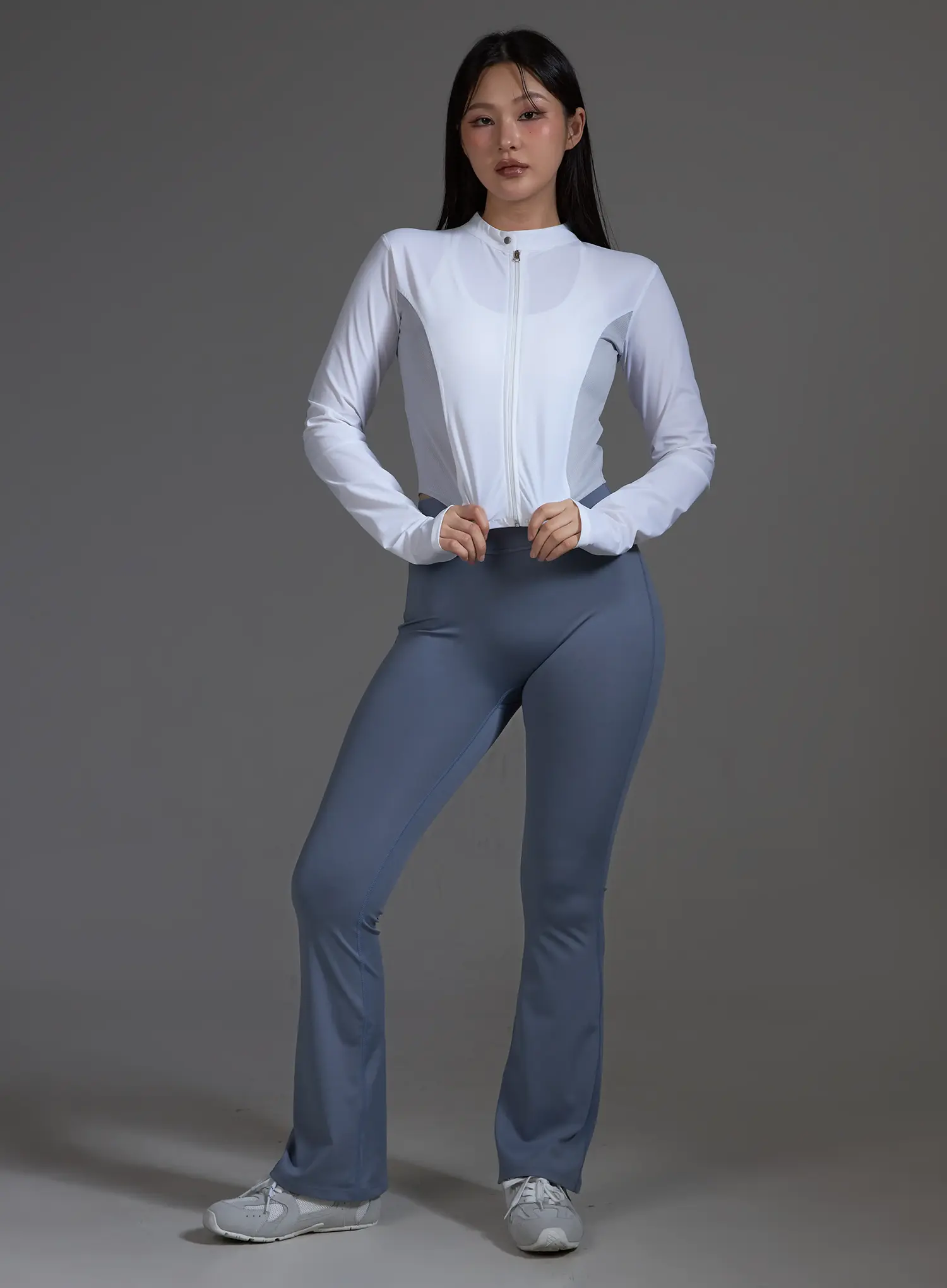 High-Waist Flared Leggings (Light Blue) IO517 - Image 11