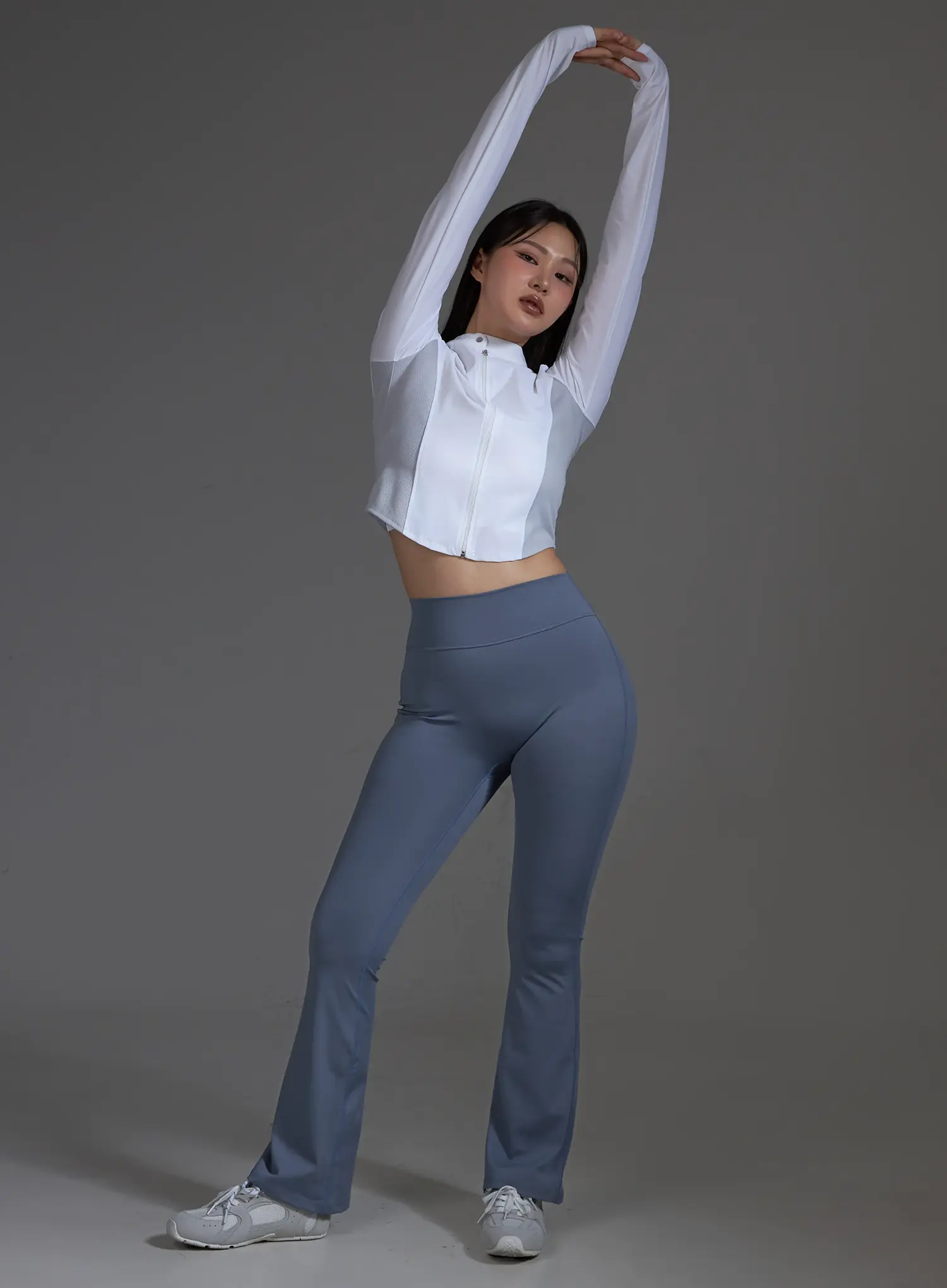 High-Waist Flared Leggings (Light Blue) IO517 - Image 12