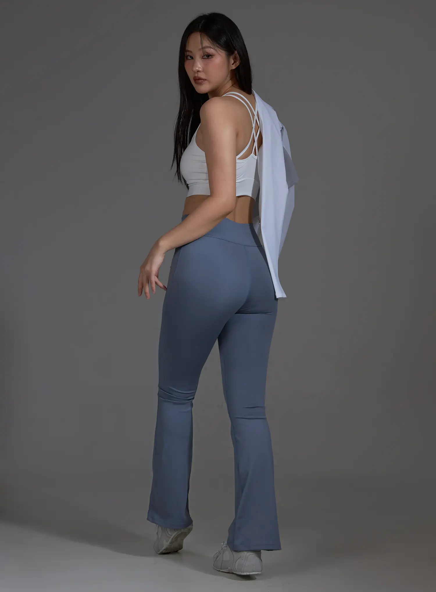 High-Waist Flared Leggings (Light Blue) IO517 - Image 9