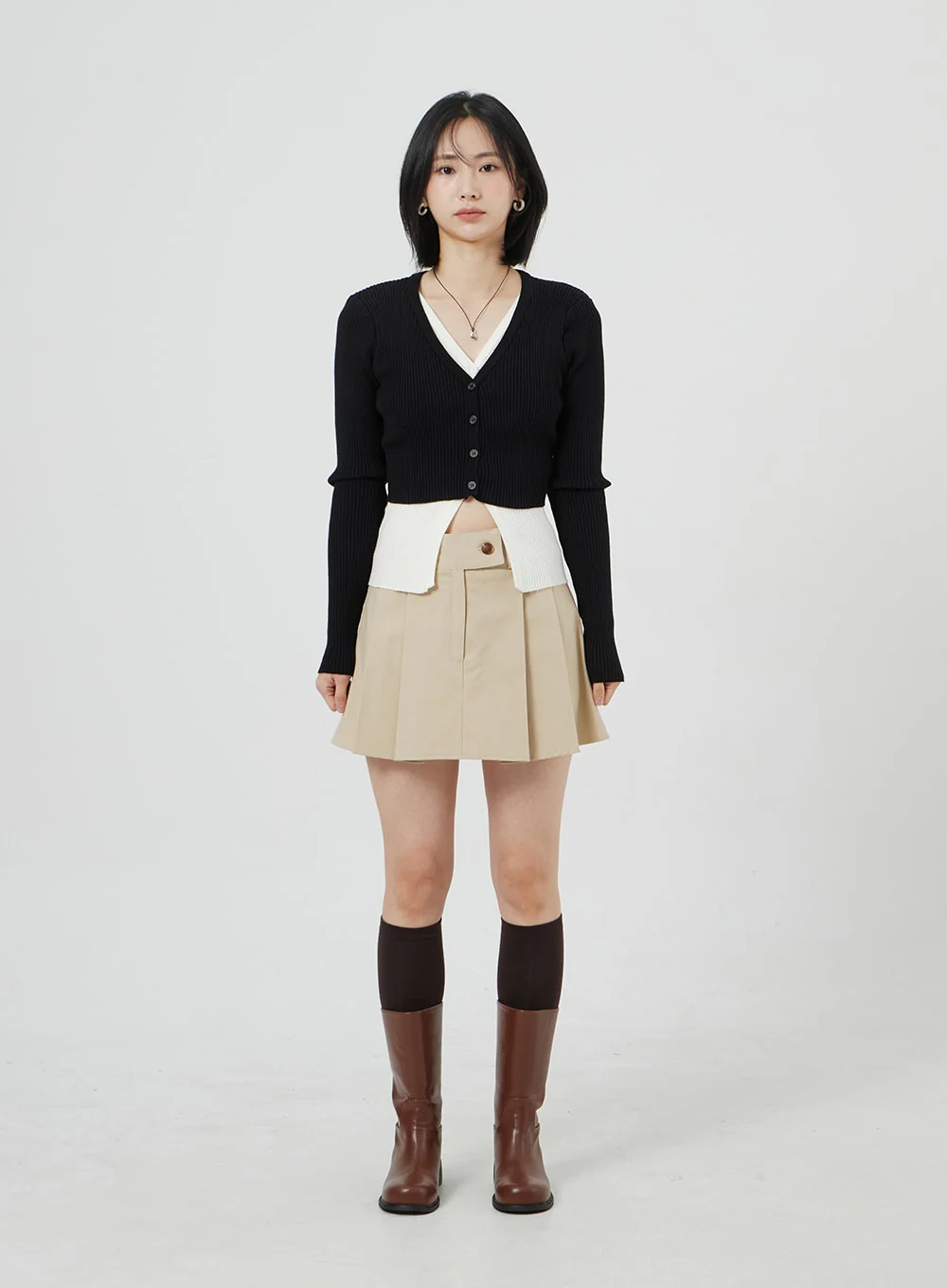 High Waist Pleated Mini Skirt OM306 - Image 11