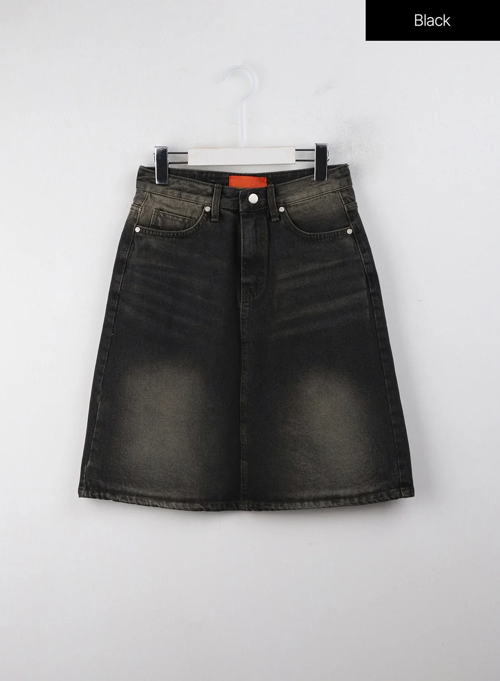 High Waist Solid Denim Mid Skirt CJ409 - Image 10