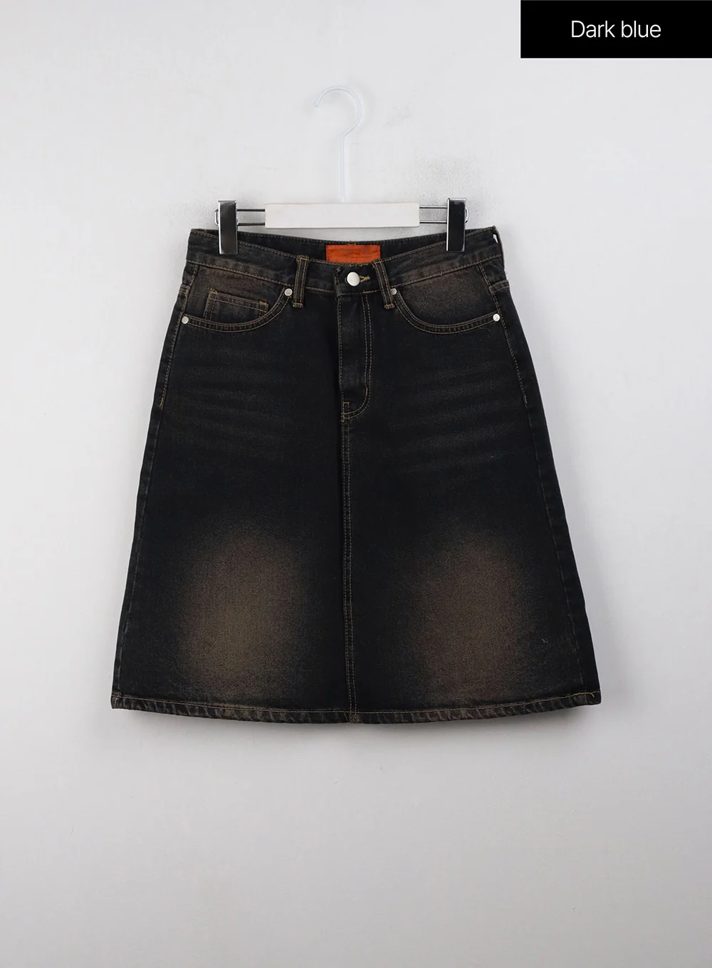 High Waist Solid Denim Mid Skirt CJ409 - Image 8