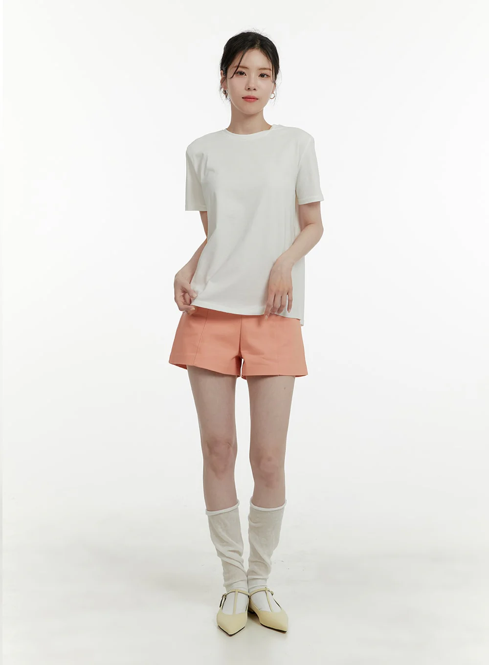 High Waist Solid Shorts OA405 - Image 5