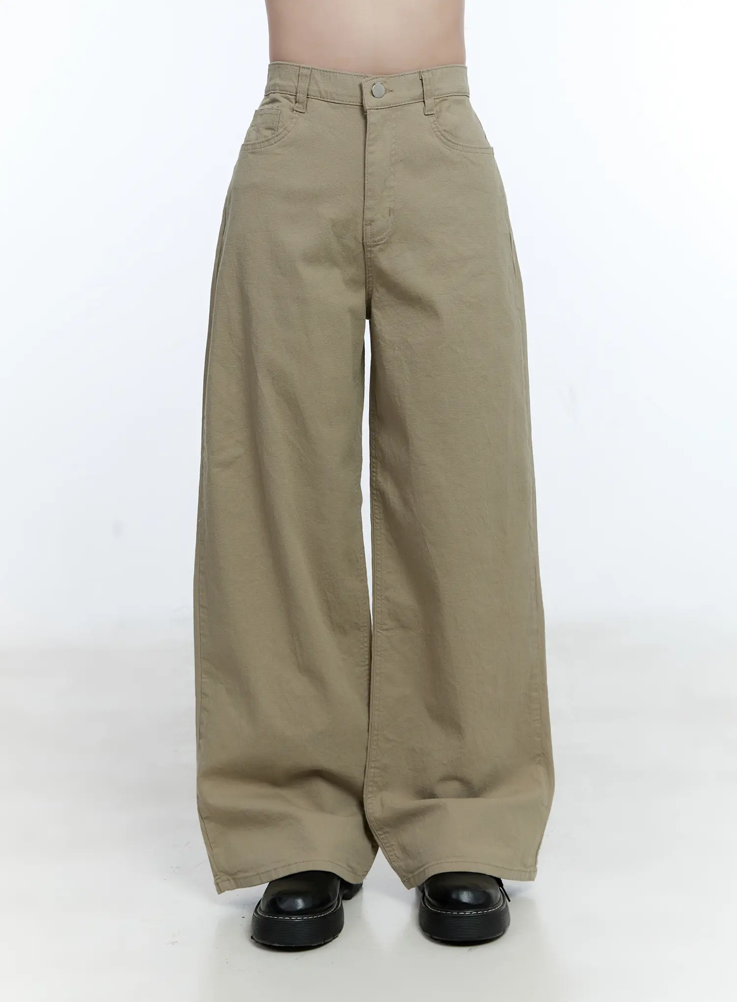 High-Waist Wide-Leg Cotton Pants CG513 - Image 2