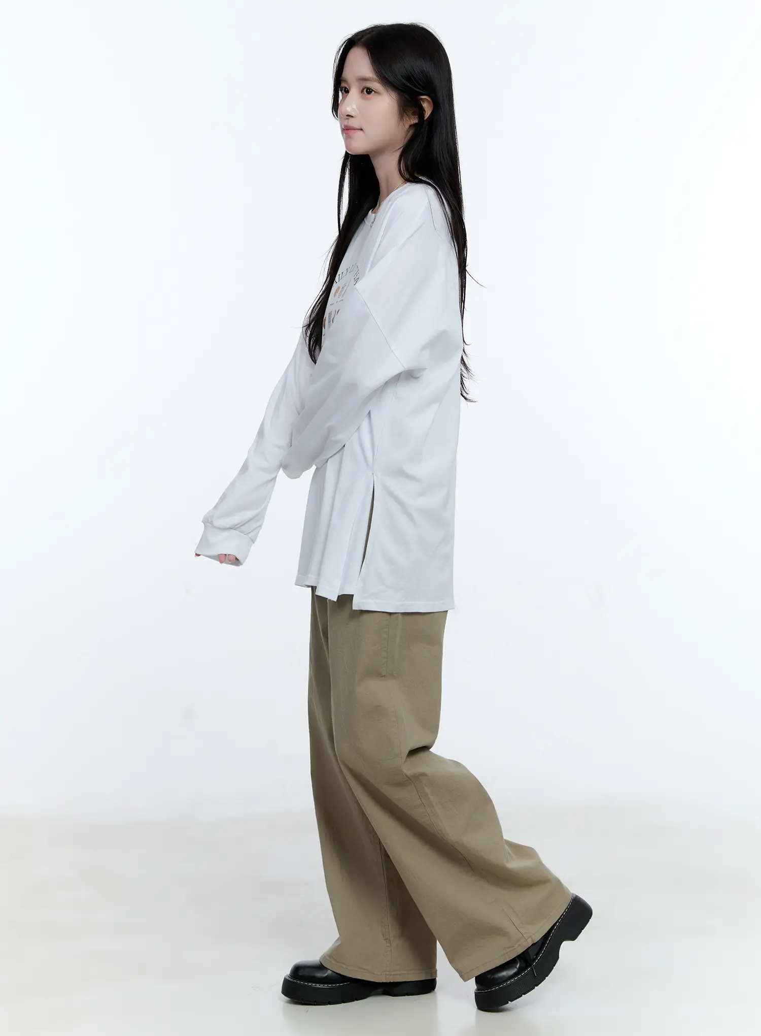 High-Waist Wide-Leg Cotton Pants CG513 - Image 4