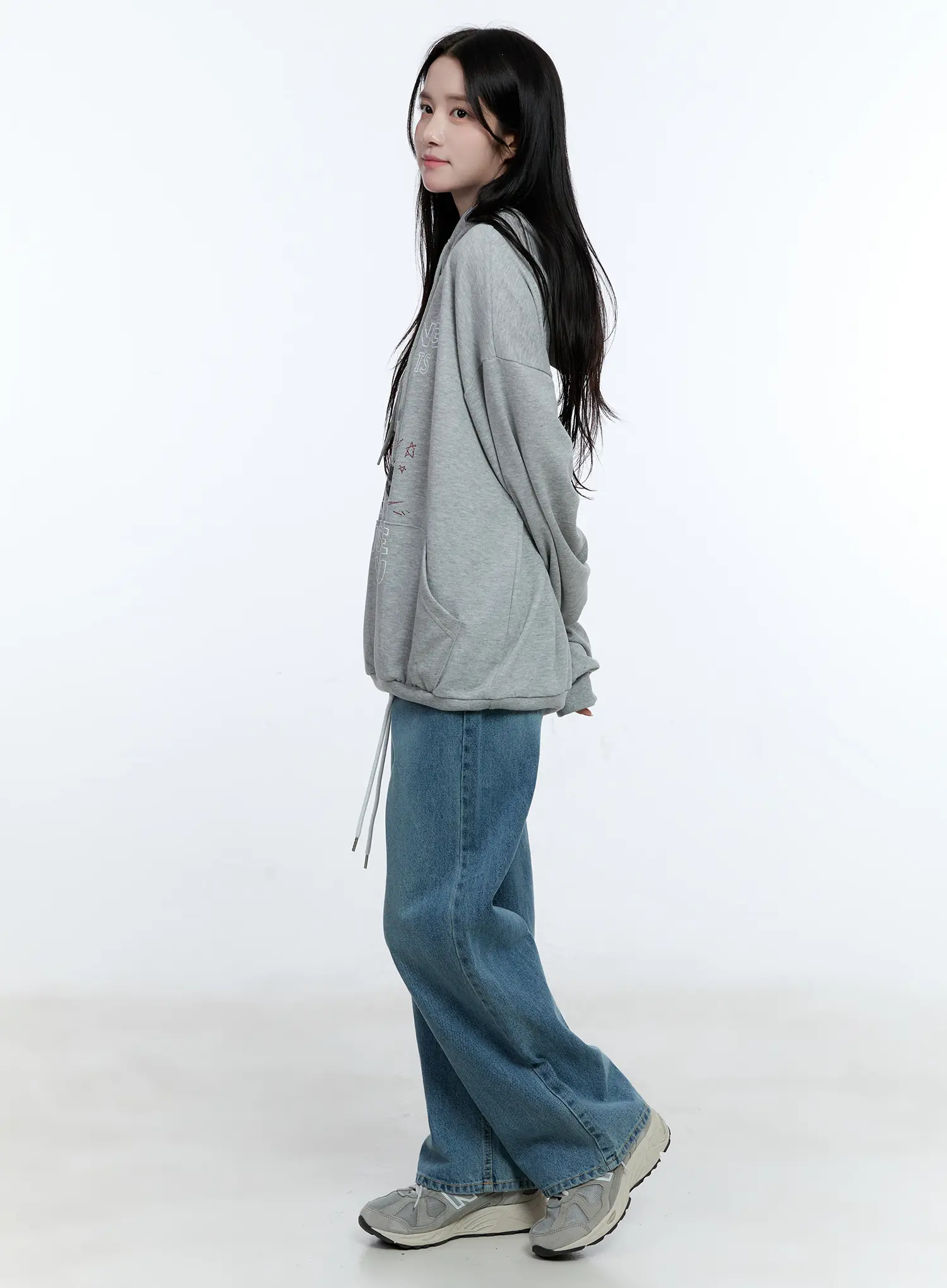 High-Waist Wide-Leg Drawstring Jeans CG513 - Image 3