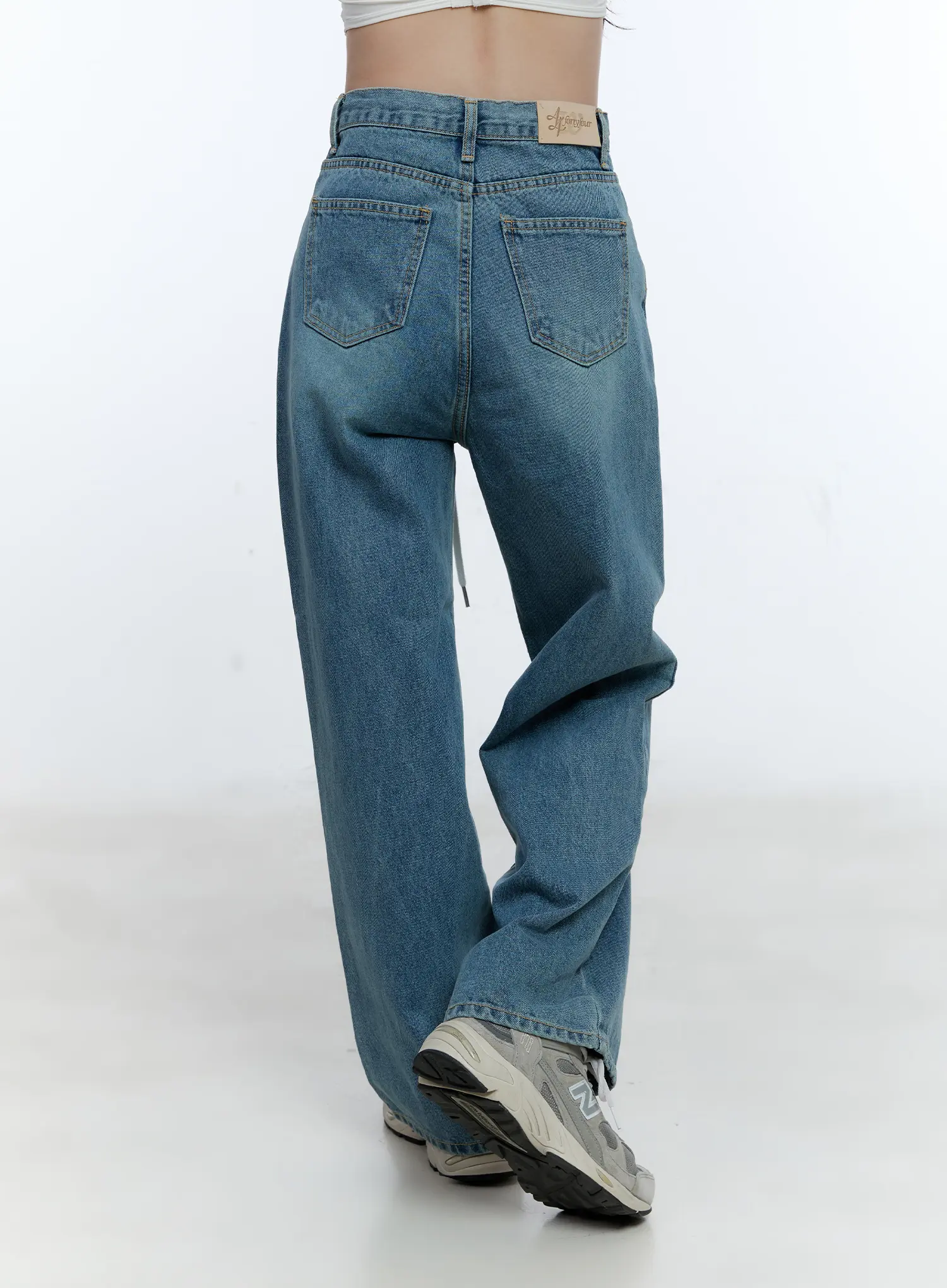 High-Waist Wide-Leg Drawstring Jeans CG513 - Image 6