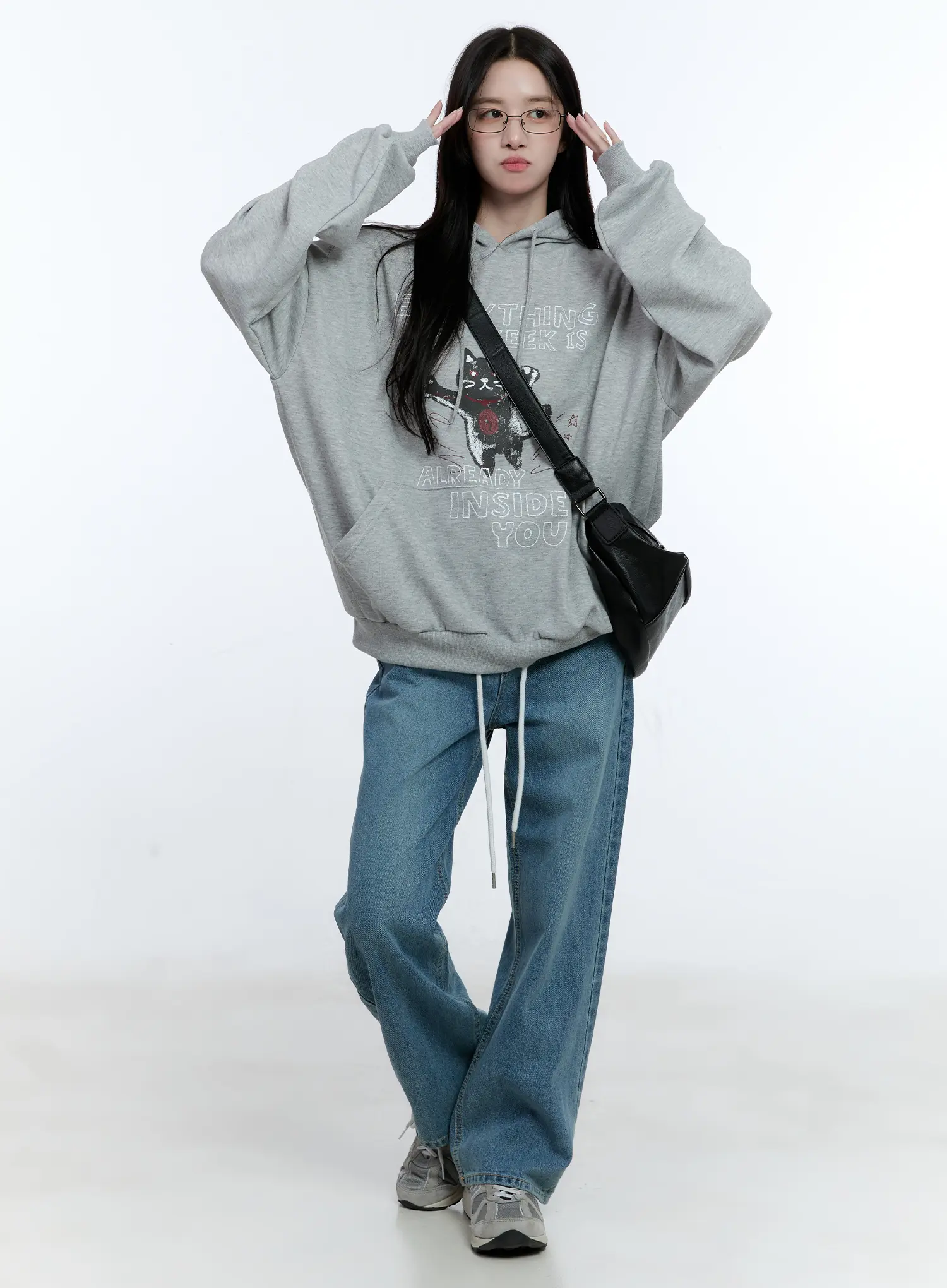 High-Waist Wide-Leg Drawstring Jeans CG513 - Image 7