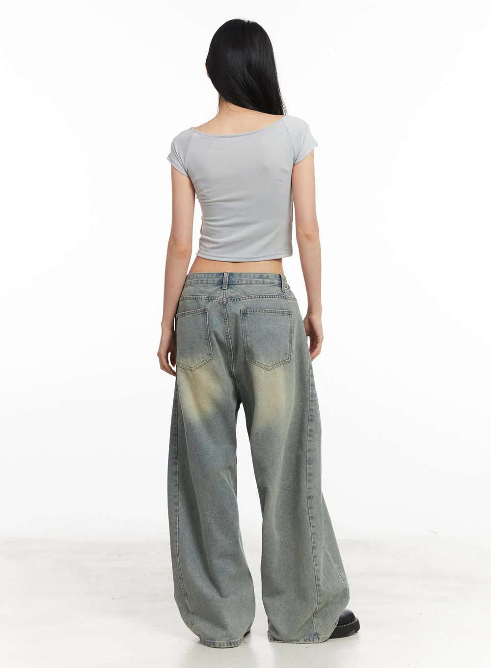 Hillary Washed Wide-Leg Jeans CM504 - Image 4