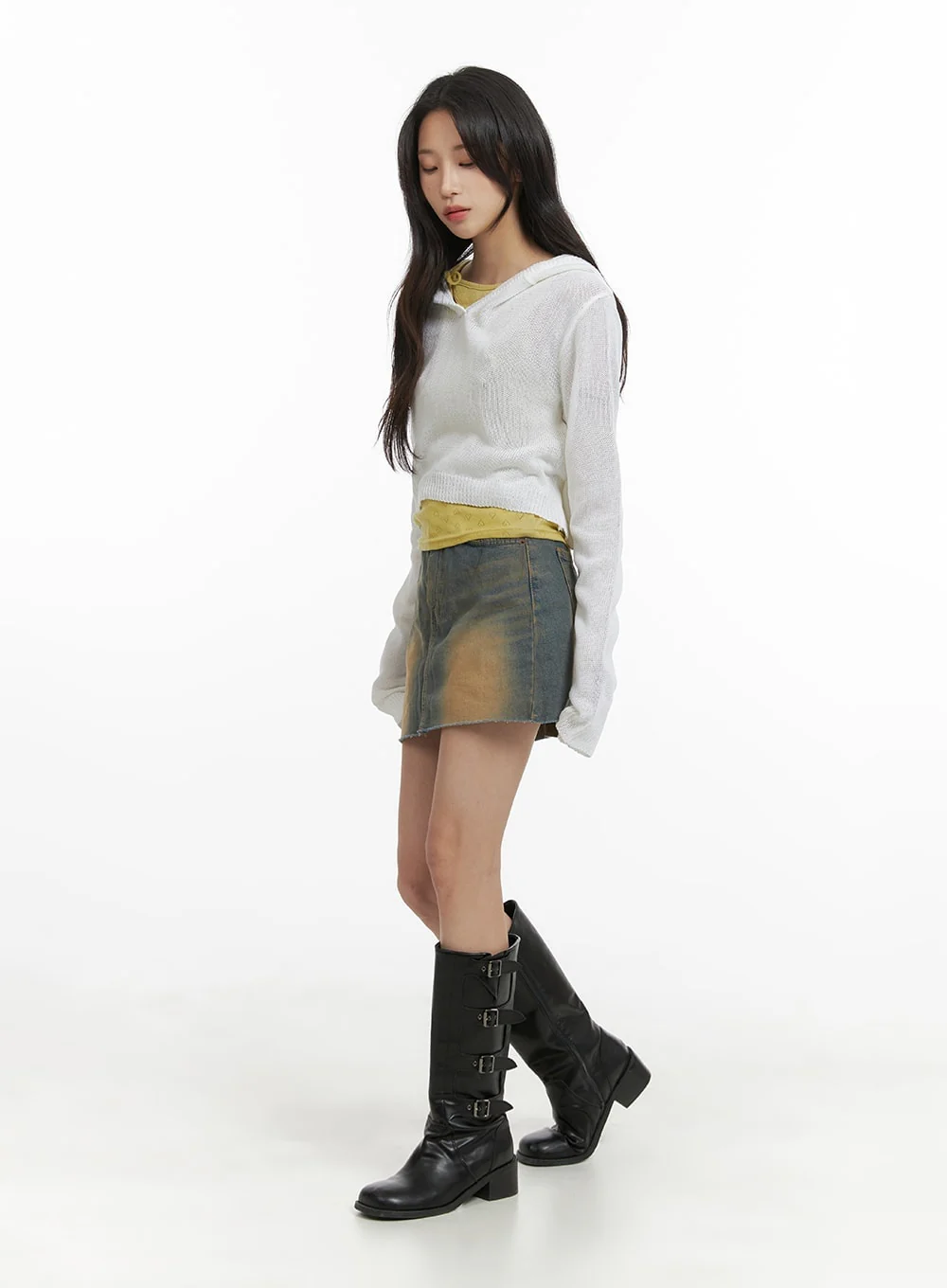 Hooded Crop Summer Knit Top CM426 - Image 2