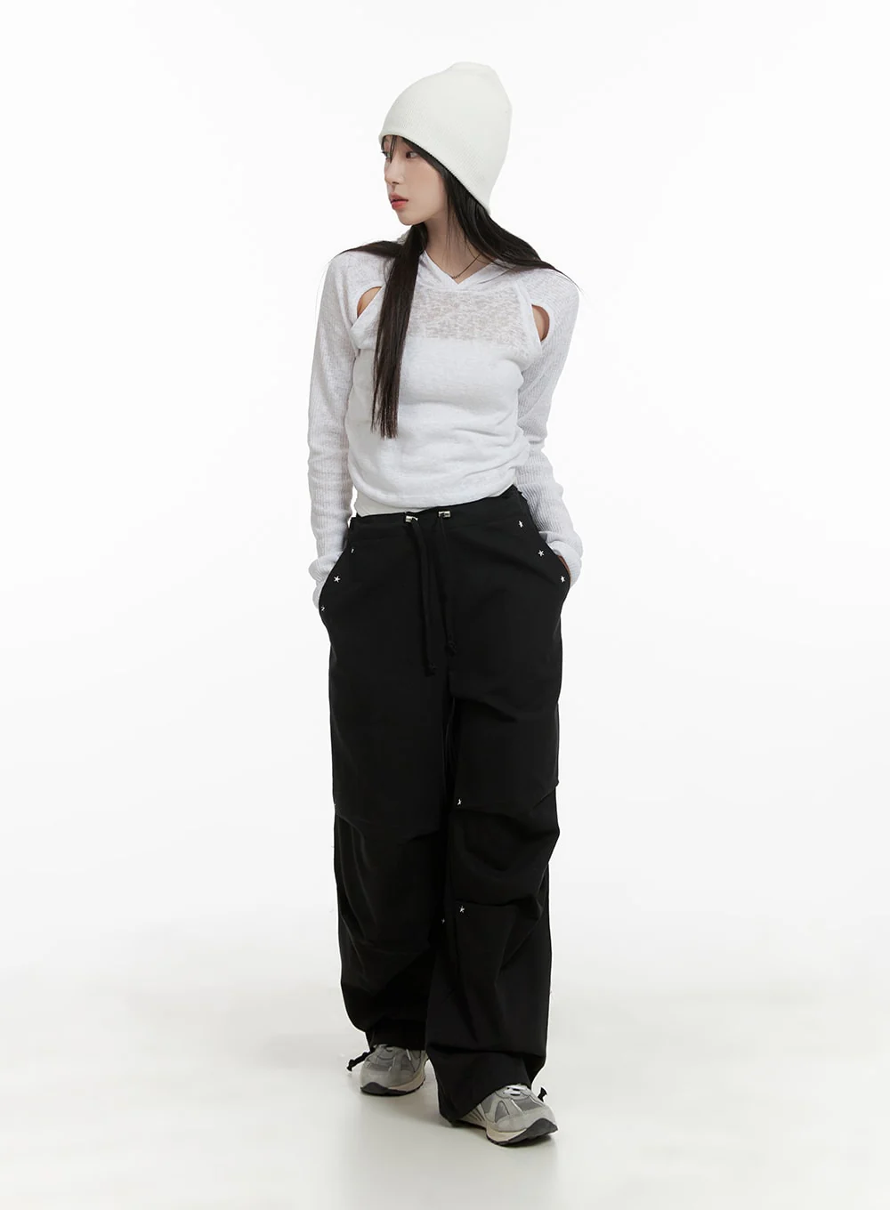 Hooded Cut-Out Top CA404 - Image 2