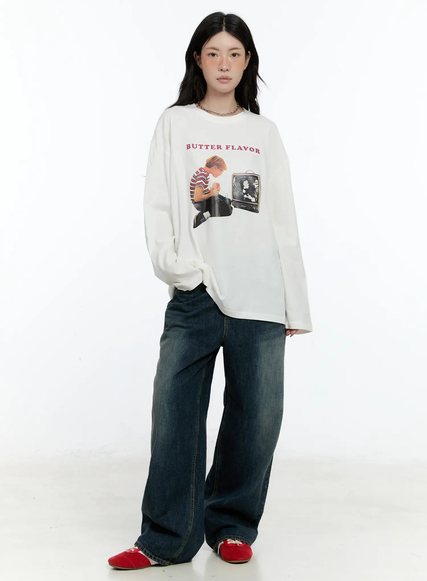 Hunter Washed Wide Leg Jeans CN517 - Image 5