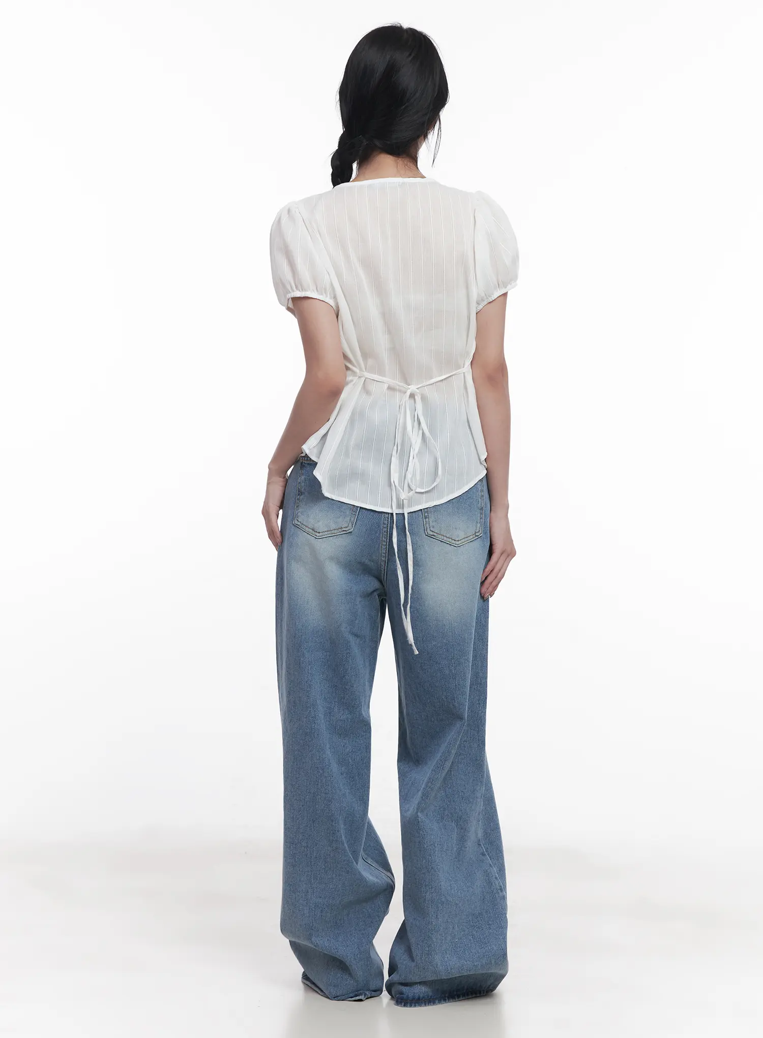 Hyorin Washed Wide-Leg Jeans CU523 - Image 6