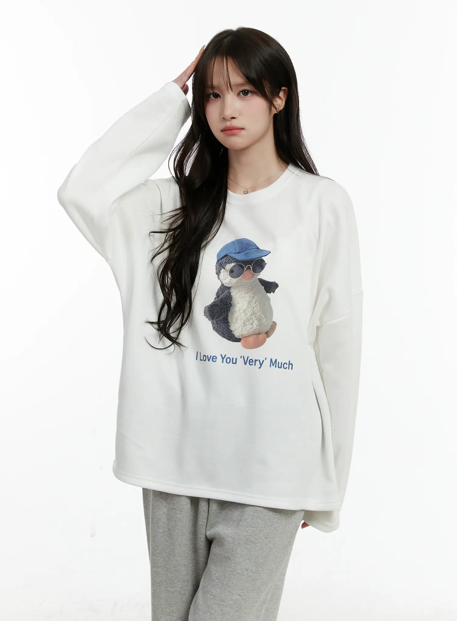 I Love You Graphic Loose-Fit Shirt CD514 - Image 2