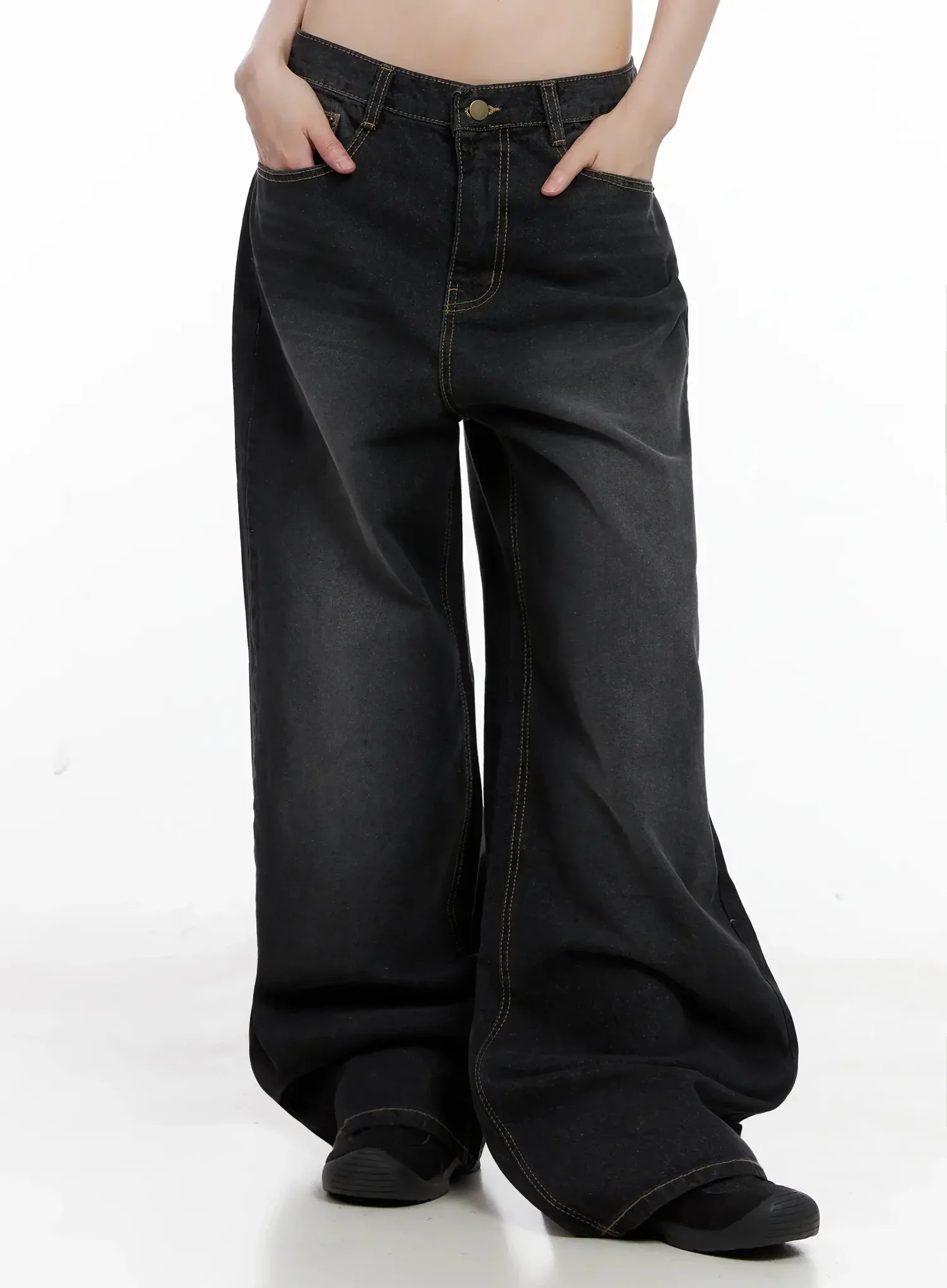 IU Vintage Black Baggy Jeans IL528 - Image 6