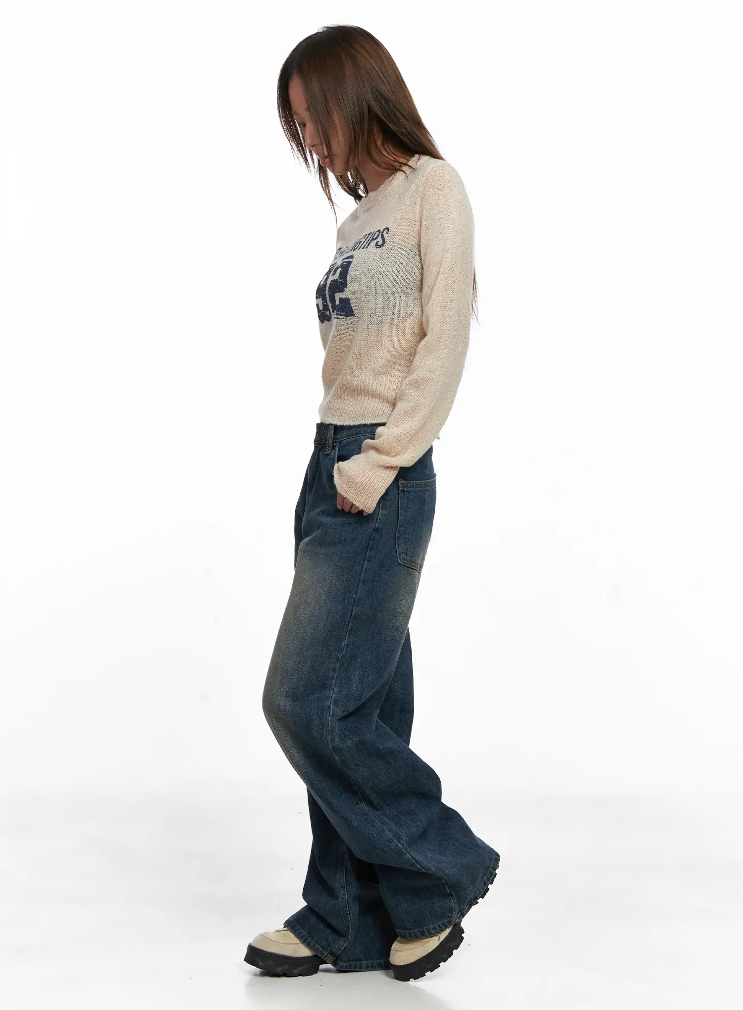 Jaden Back Seam Washed Baggy Jeans CO510 - Image 5