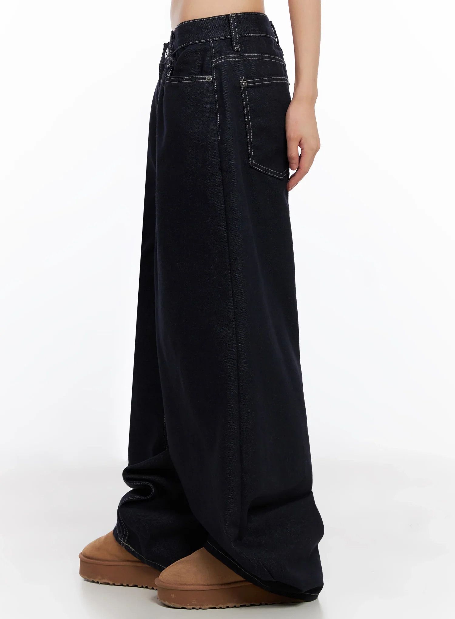 Jazlyn Non-Fade Button Wide Leg Jeans IN503 - Image 10